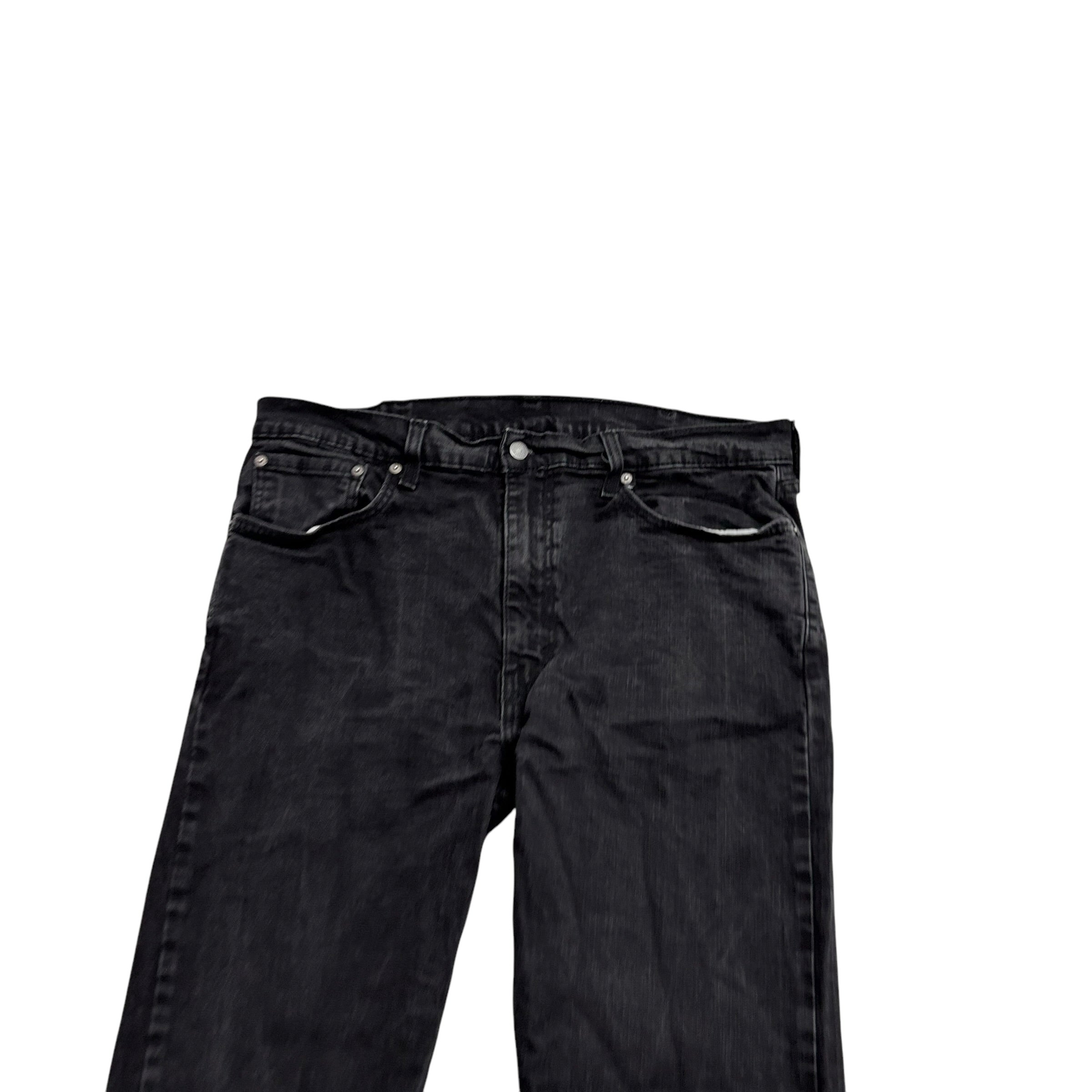 Levis 502 Jeans W36 L31 Mens Black Regular Tapered Fit Stretch Denim
