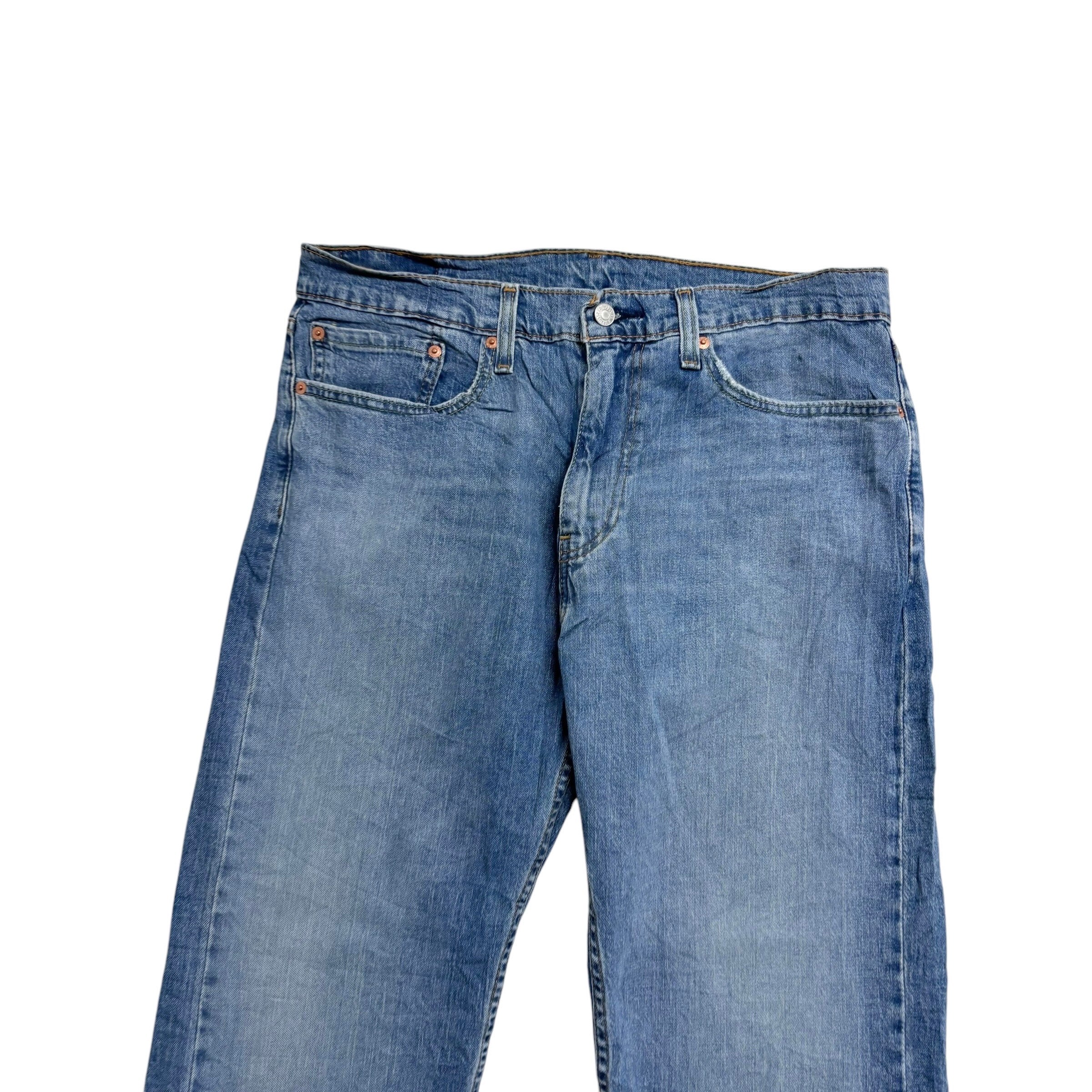 Levis 505 Jeans W34 L30 Mens Light Blue Regular Straight Fit Stretch Denim