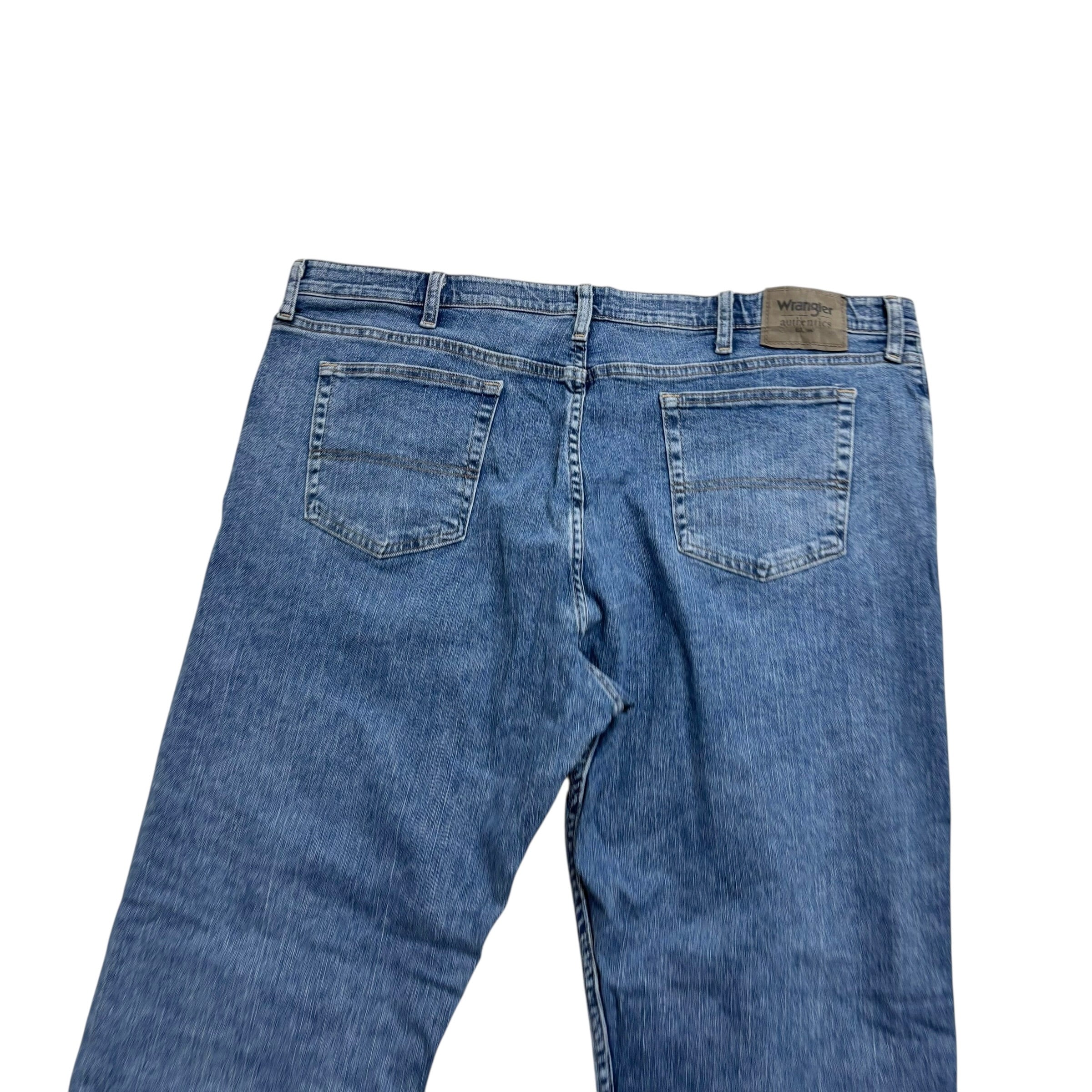 Wrangler Jeans W42 L29 Mens Mid Blue Regular Straight Fit Stretch Denim (E)