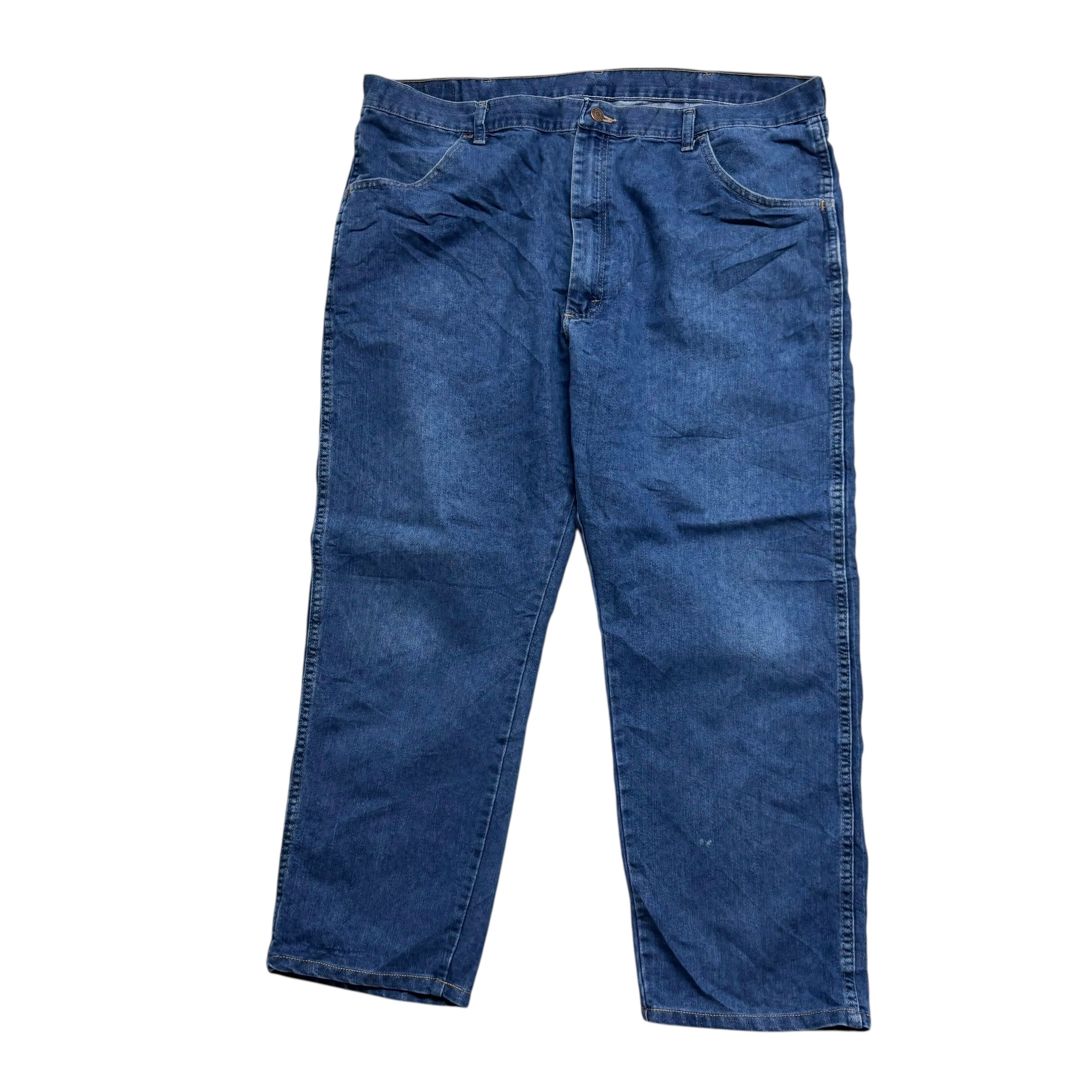 Wrangler Jeans W42 L28 Mens Mid Blue Regular Straight Fit Denim