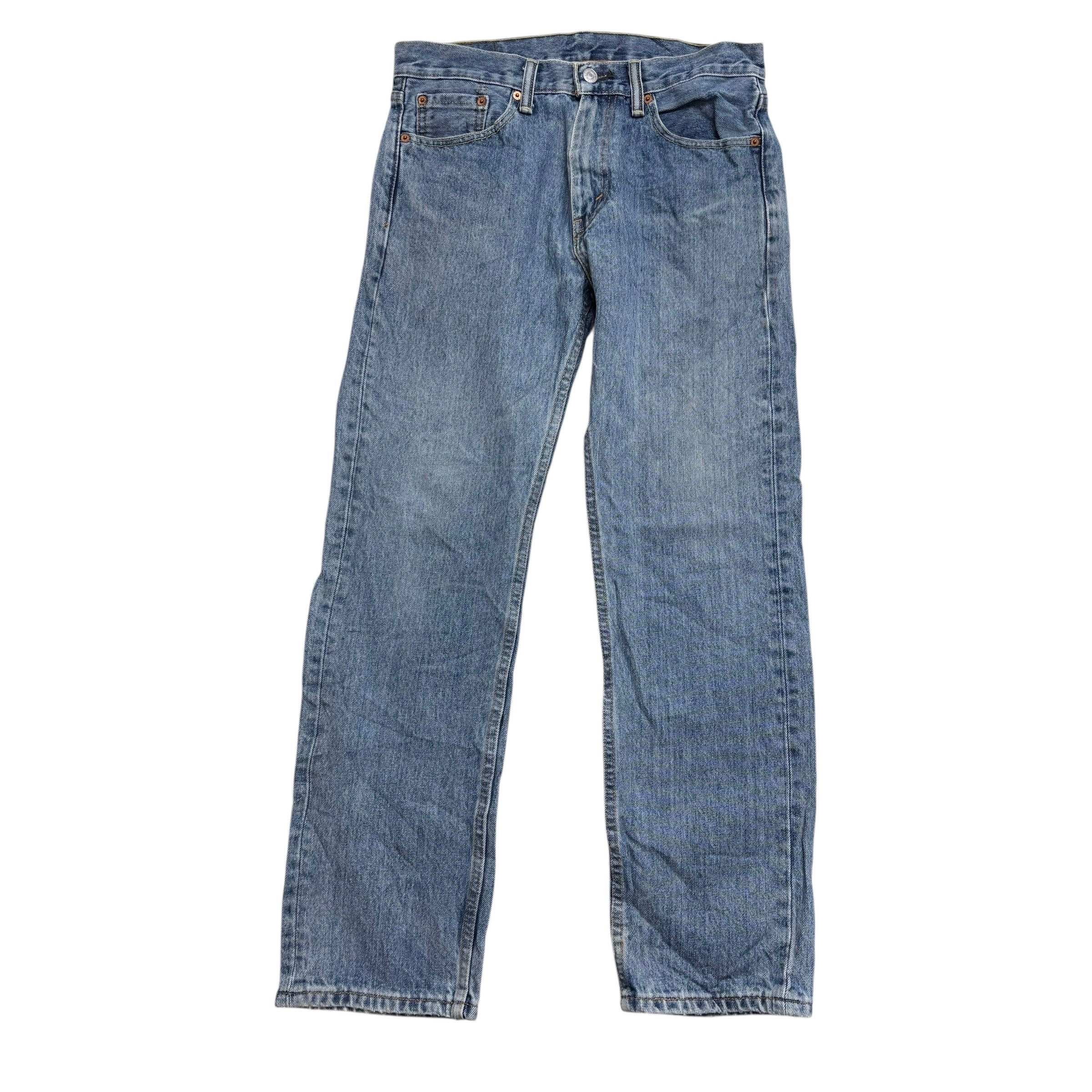 Levis 505 Jeans W30 L30 Mens Light Blue Regular Straight Fit Denim (E)