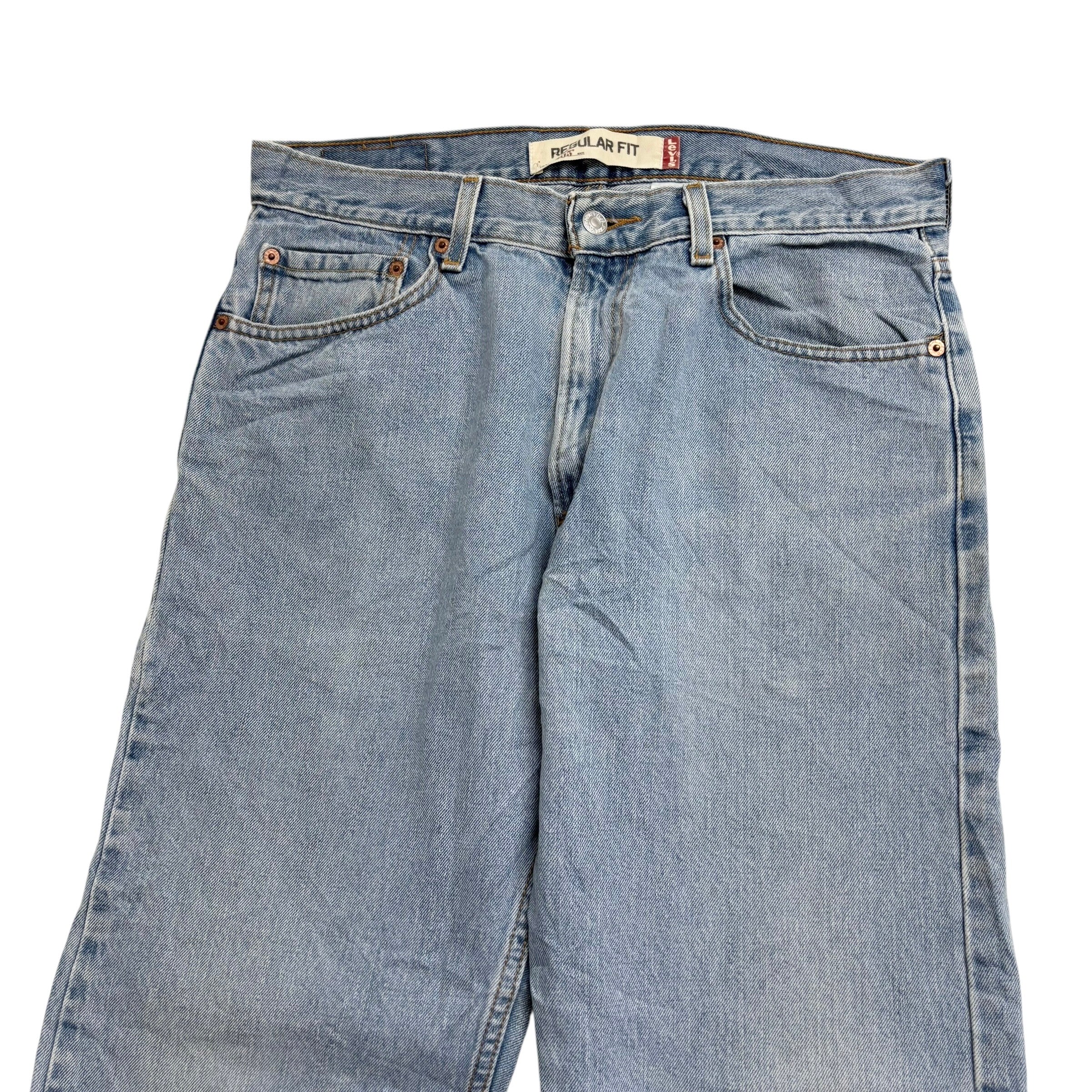 Levis 505 Jeans W33 L30 Mens Light Blue Regular Straight Fit Vintage Denim (E)