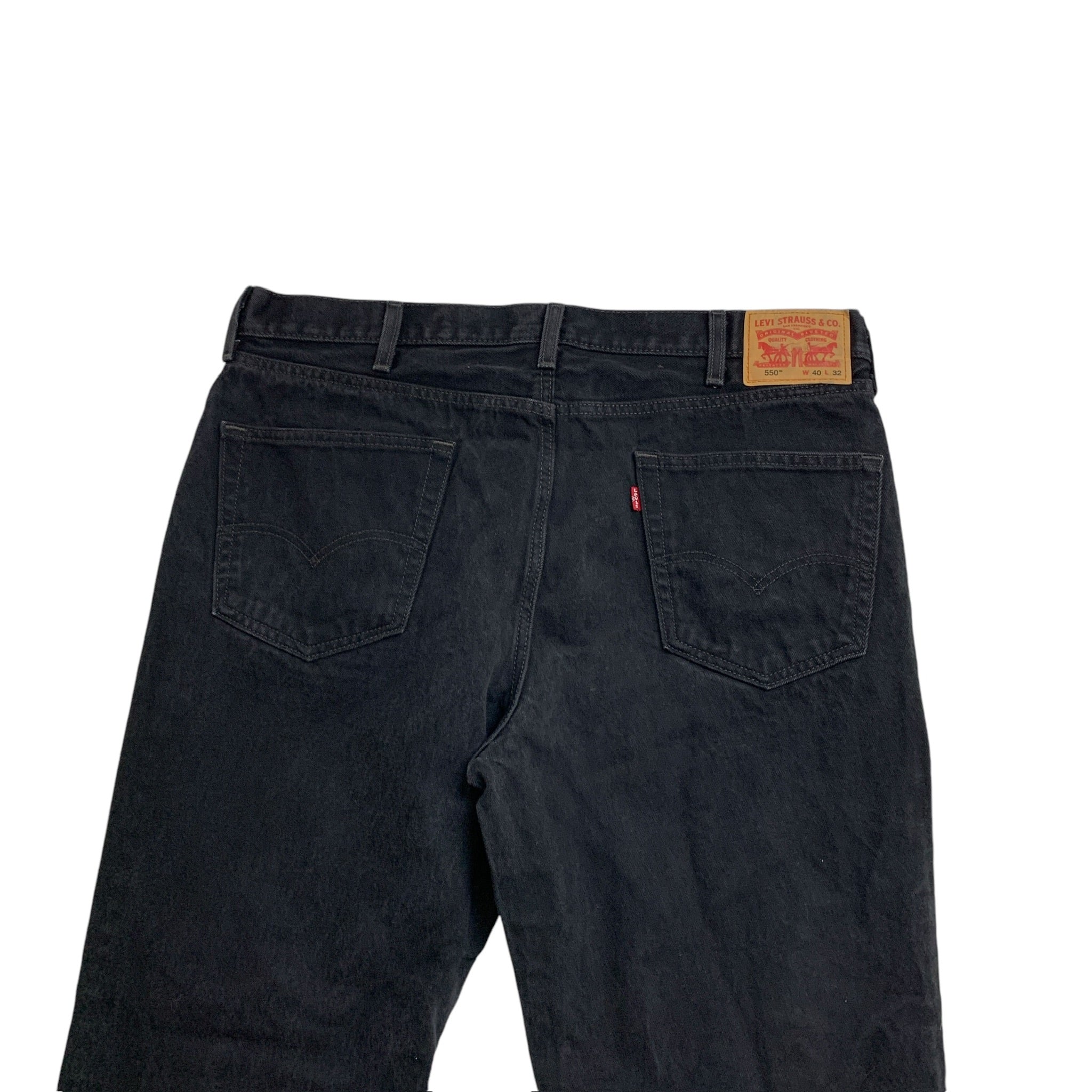 Levis 550 Jeans W40 L31 Mens Black Baggy Relaxed Straight Fit Denim