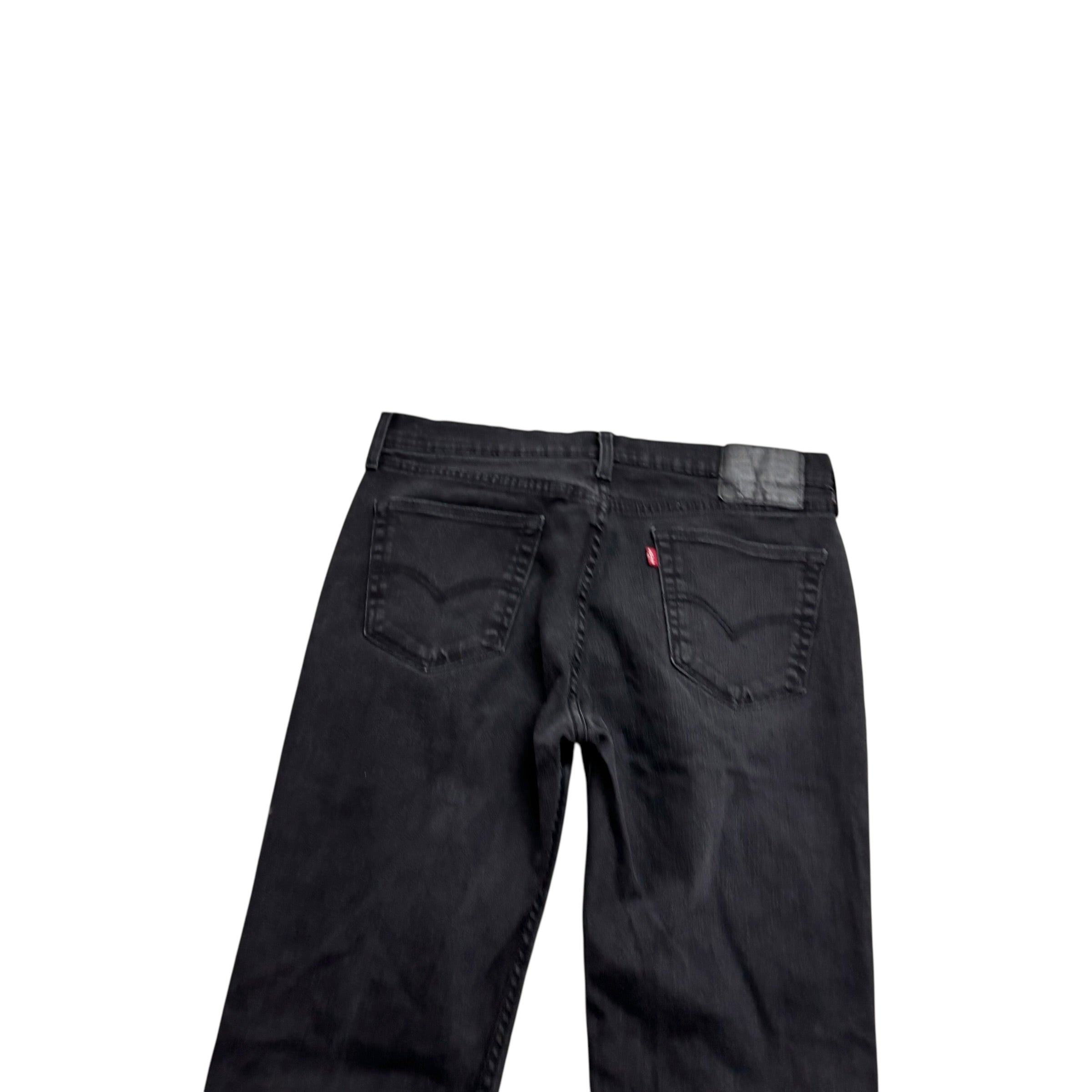 Levis 514 Jeans W34 L32 Mens Black Regular Straight Fit Stretch Denim (E)