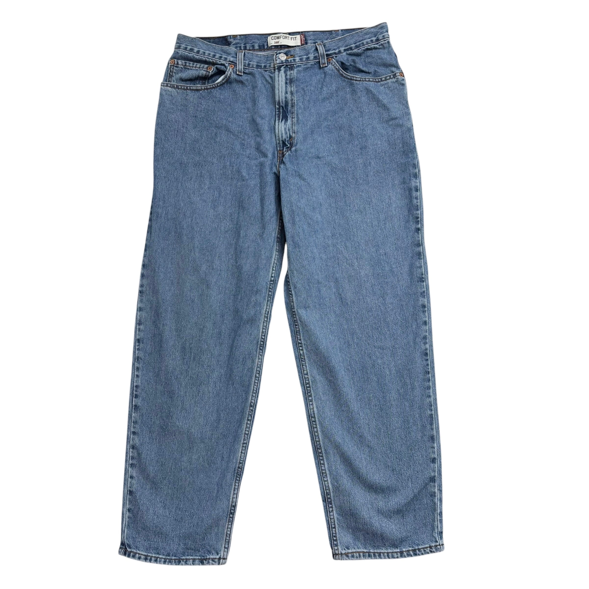 Levis 560 Jeans W38 L32 Mens Mid Blue Baggy Relaxed Comfort Fit Vintage Denim