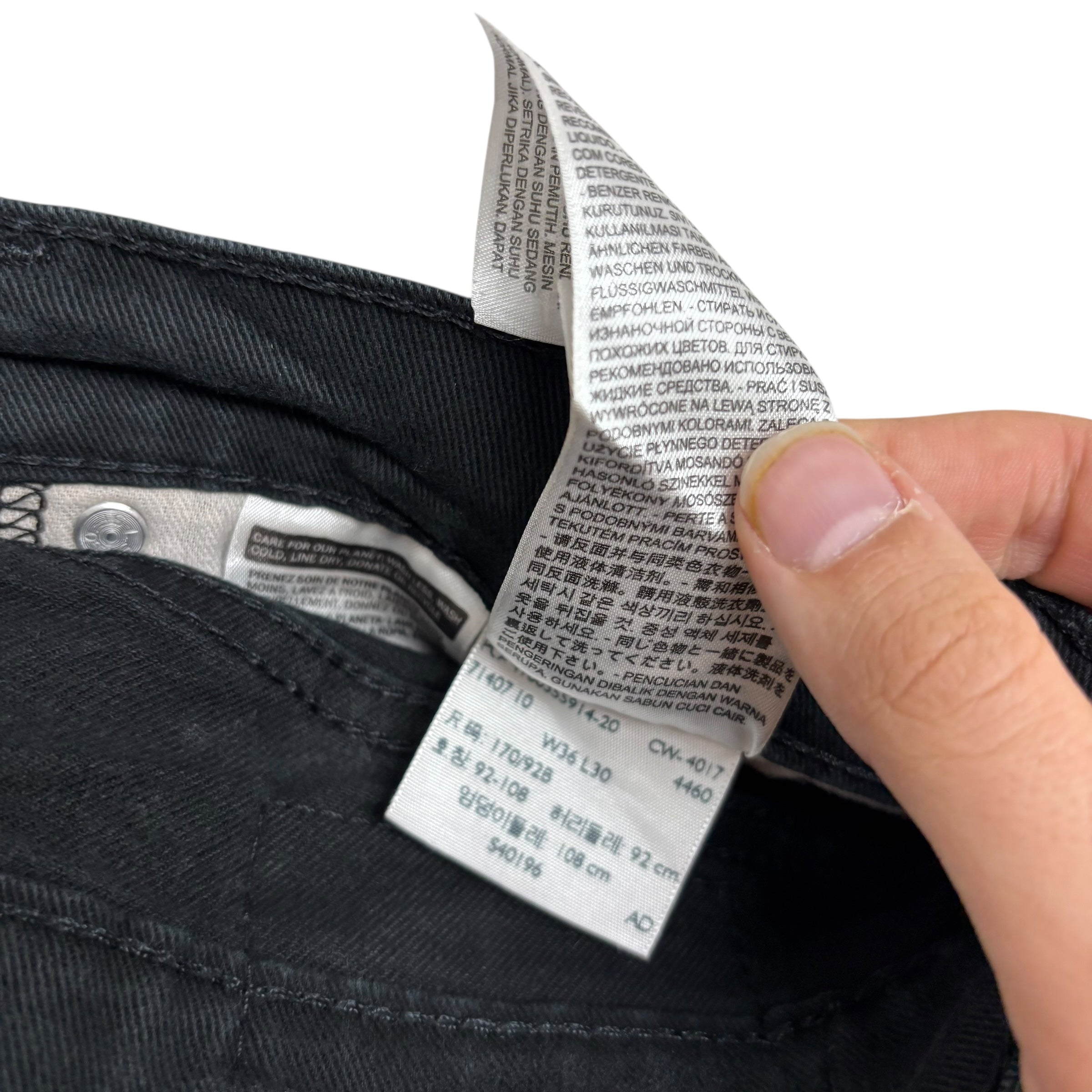 Levis 541 Jeans W36 L30 Mens Black Athletic Tapered Fit Stretch Denim