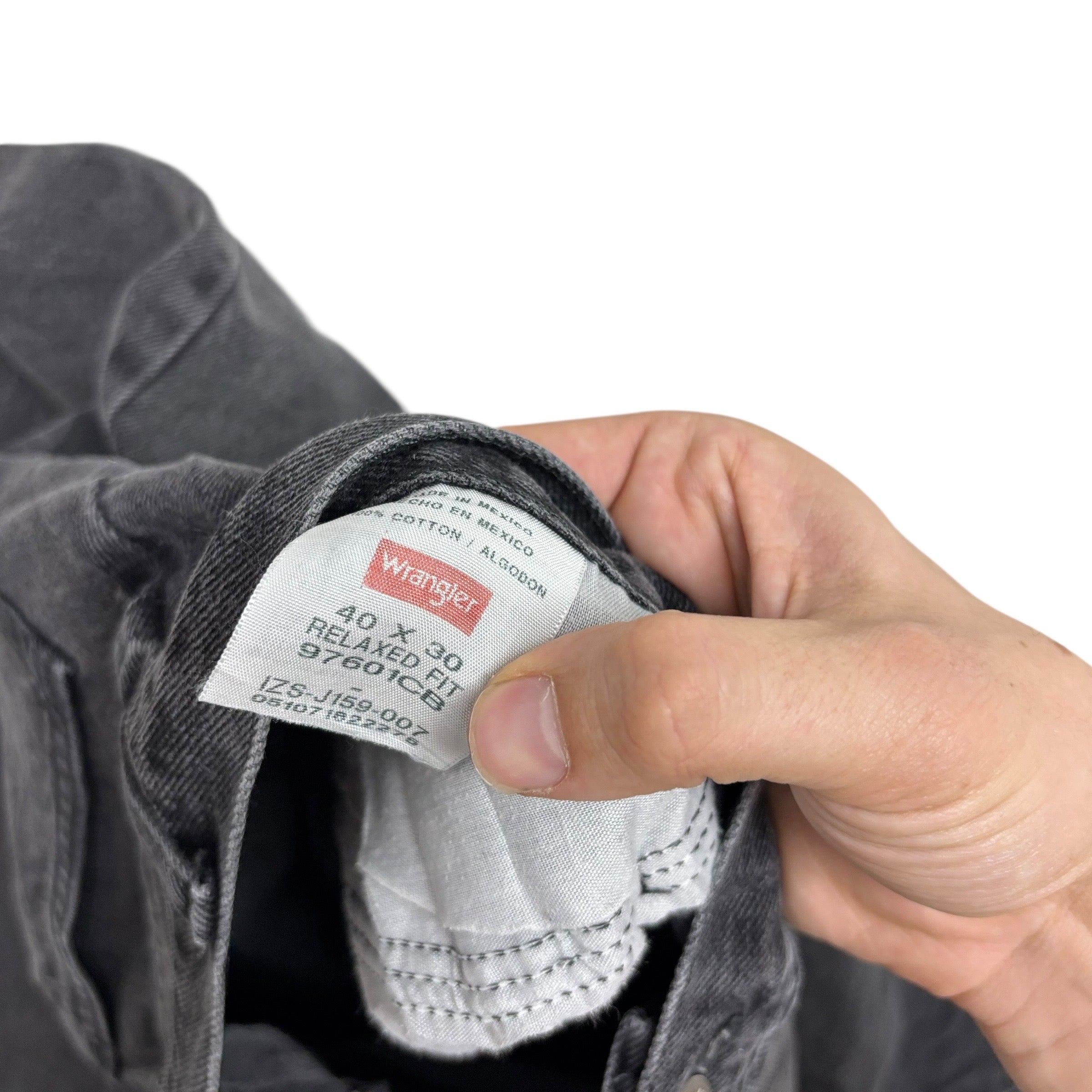 Wrangler Jeans W40 L30 Mens Black Relaxed Straight Fit Denim (F)