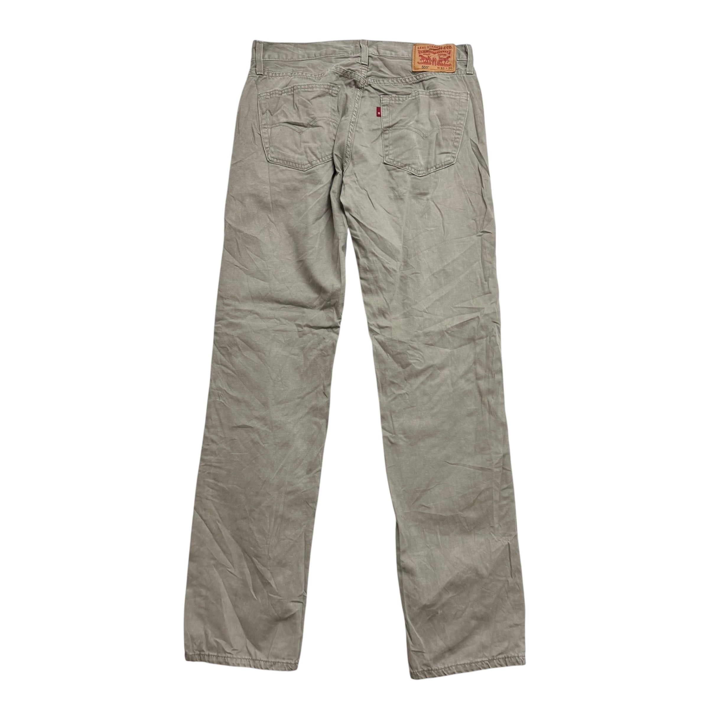 Levis 559 Jeans W32 L36 Mens Beige Regular Straight Fit Denim