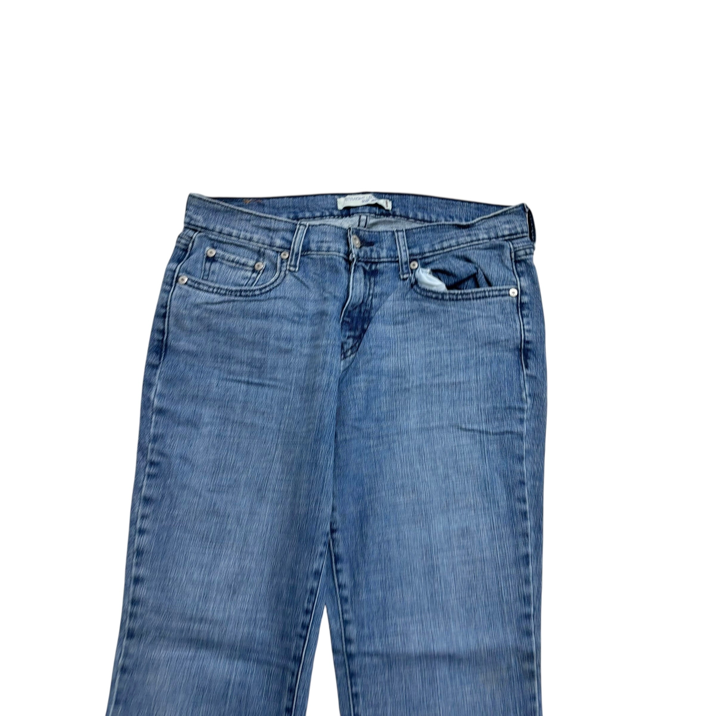 Levis 505 Jeans W30 L30 Womens Regular Straight Mid Blue Stretch Denim