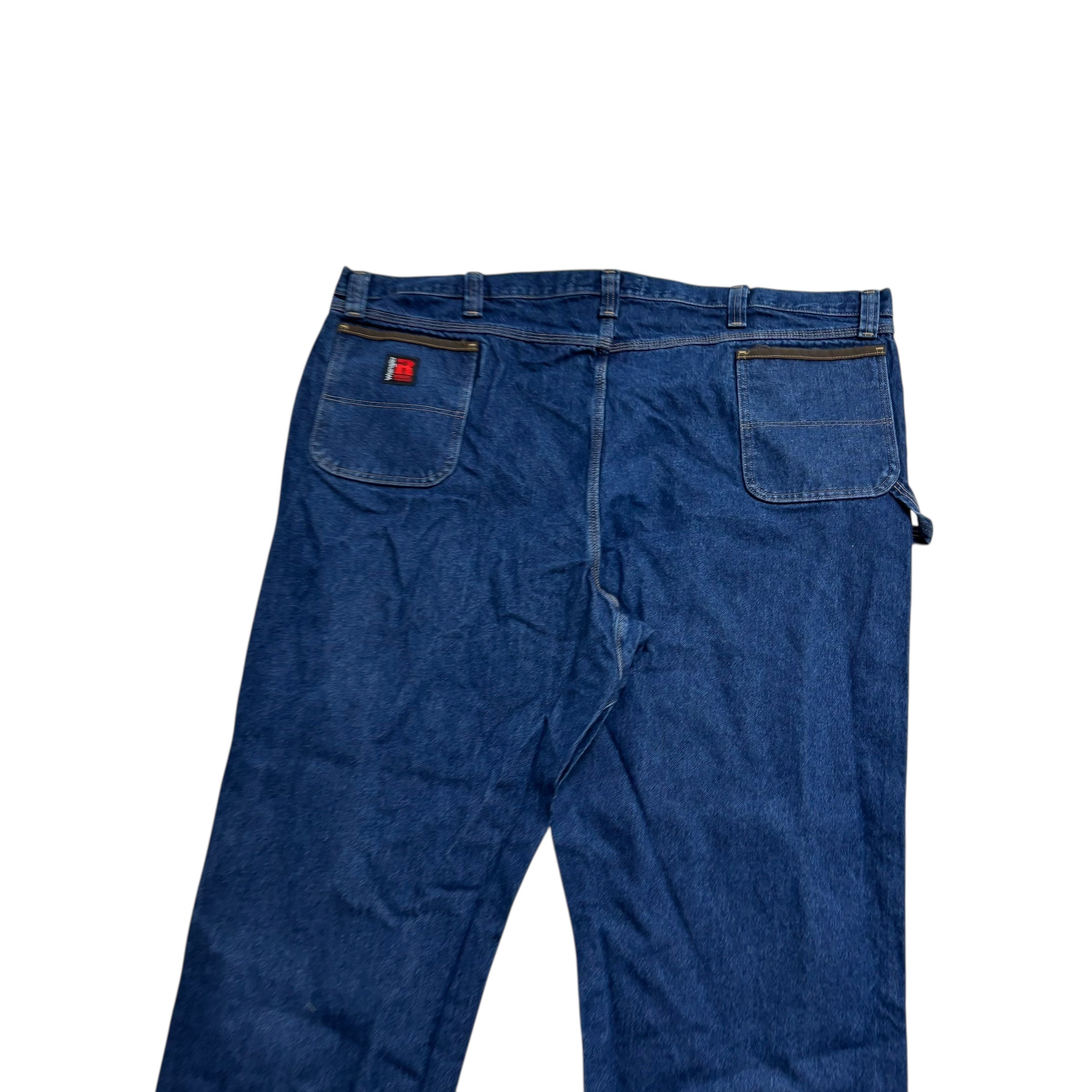 Wrangler Carpenter Jeans W52 L32 Mens Mid Blue Relaxed Straight Fit Denim (E)