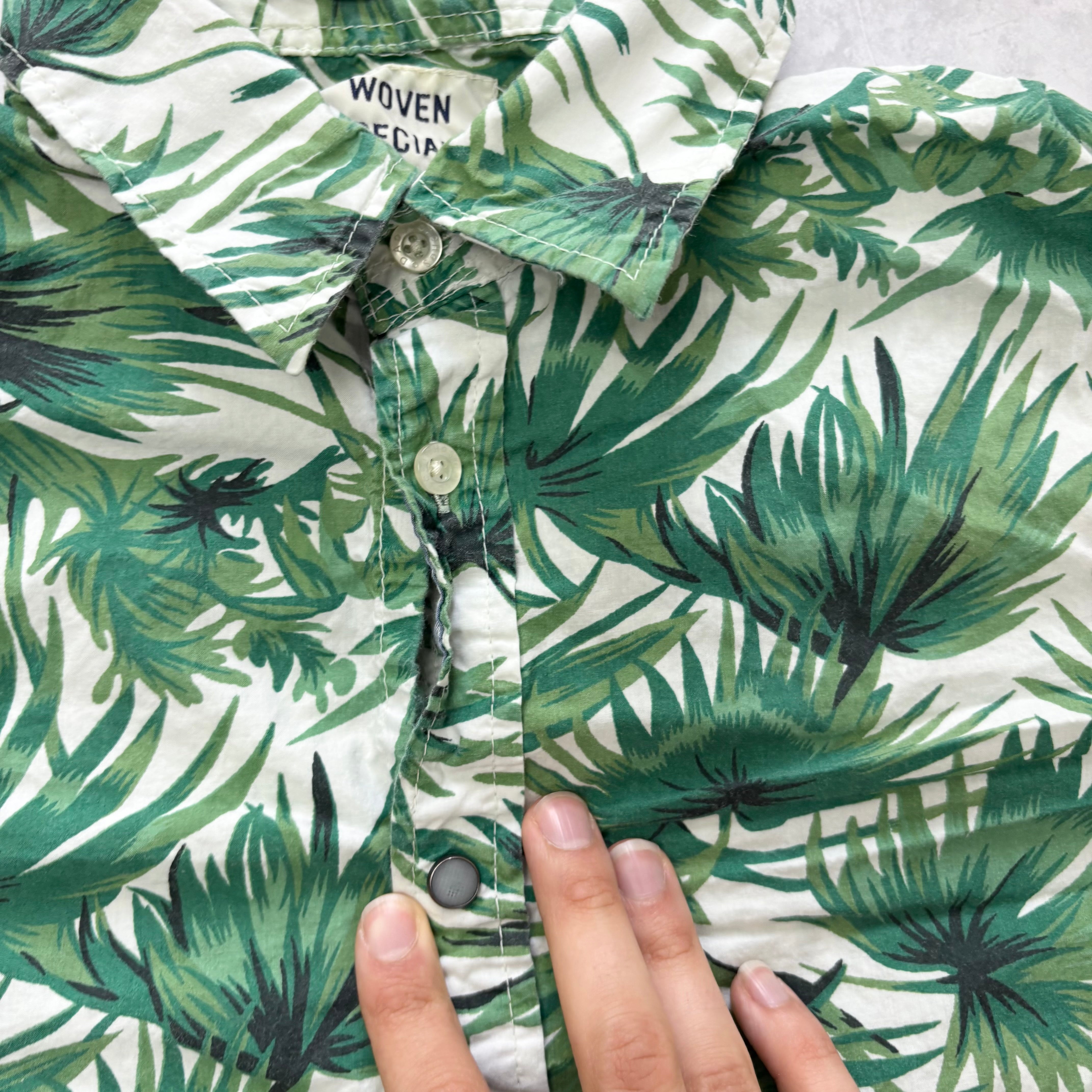 Scotch & Soda Shirt Womens Medium Green Floral Long Sleeve Cotton (E)