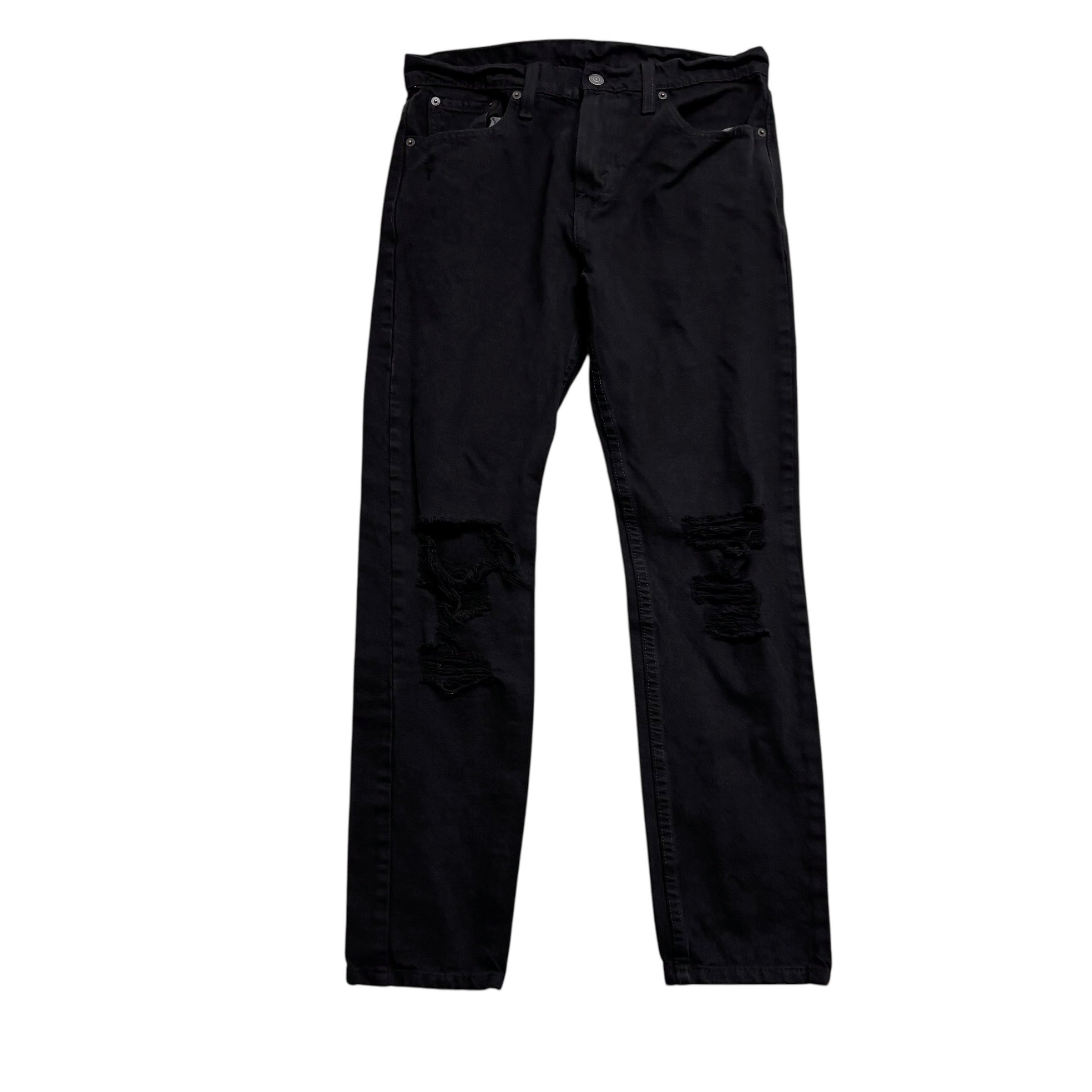 Levis 512 Distressed Jeans W30 L30 Mens Black Slim Tapered Fit Stretch Denim (E)