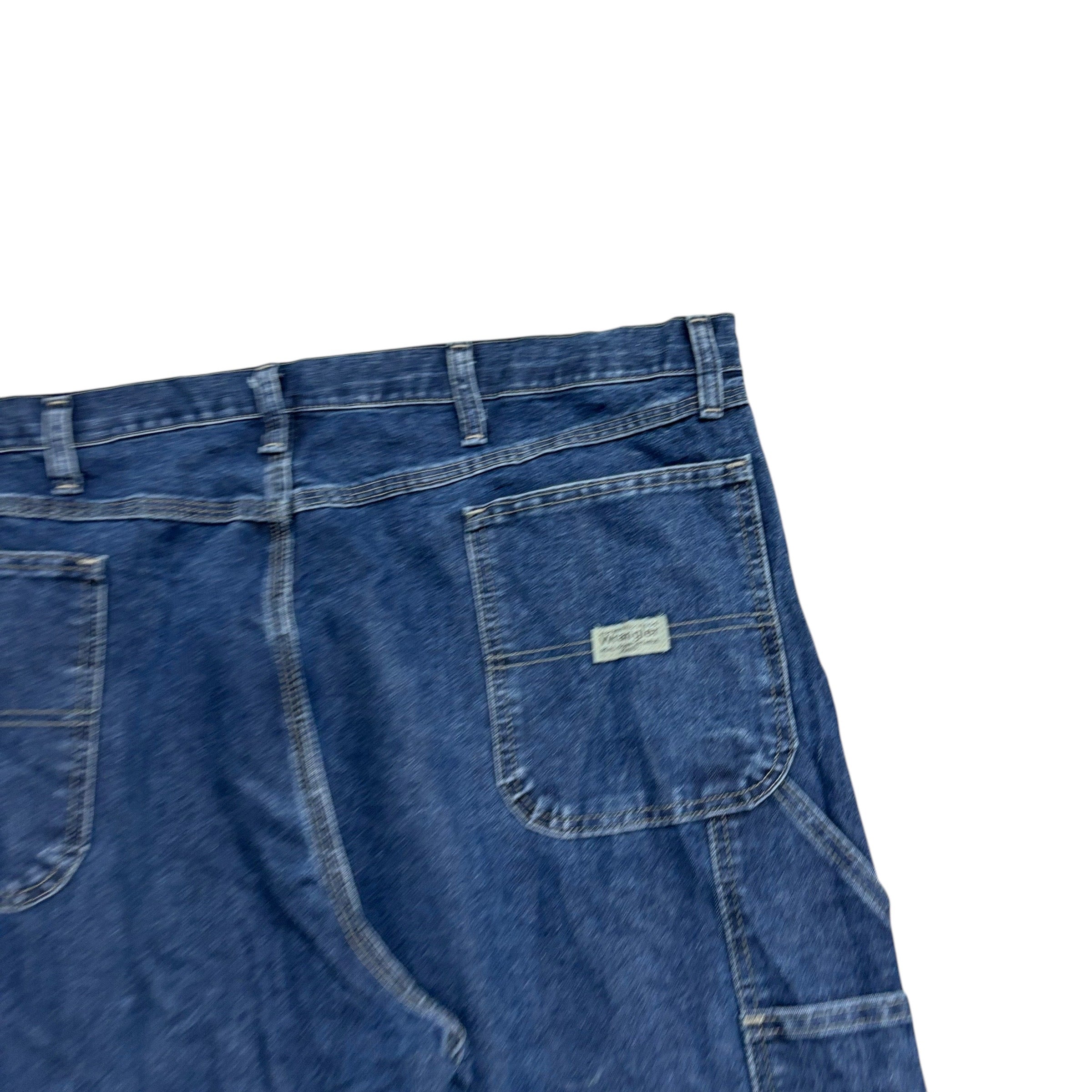 Wrangler Carpenter Jeans W42 L30 Mens Dark Blue Relaxed Straight Fit Denim (E)