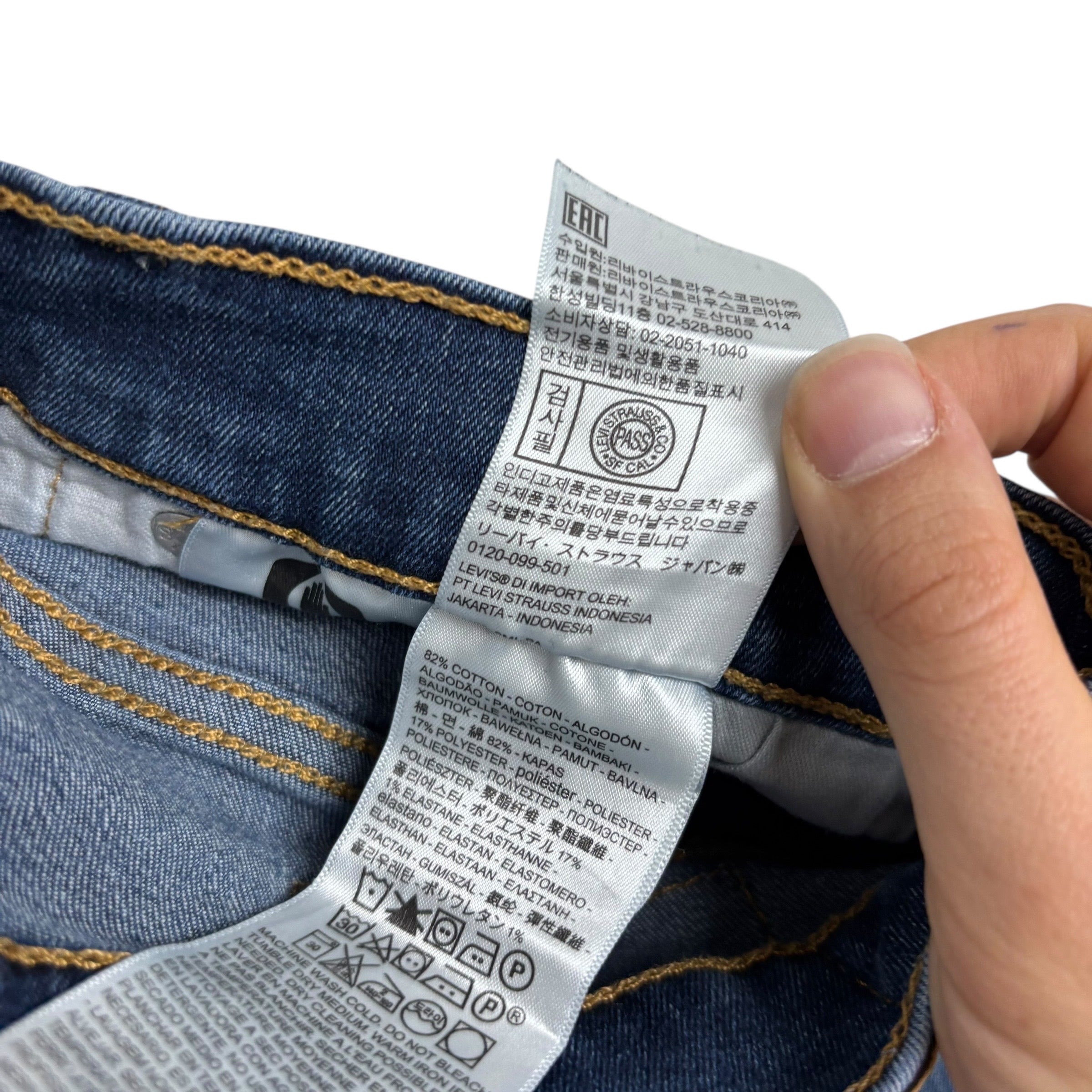 Levis 511 Jeans W32 L32 Mens Mid Blue Slim Fit Stretch Denim