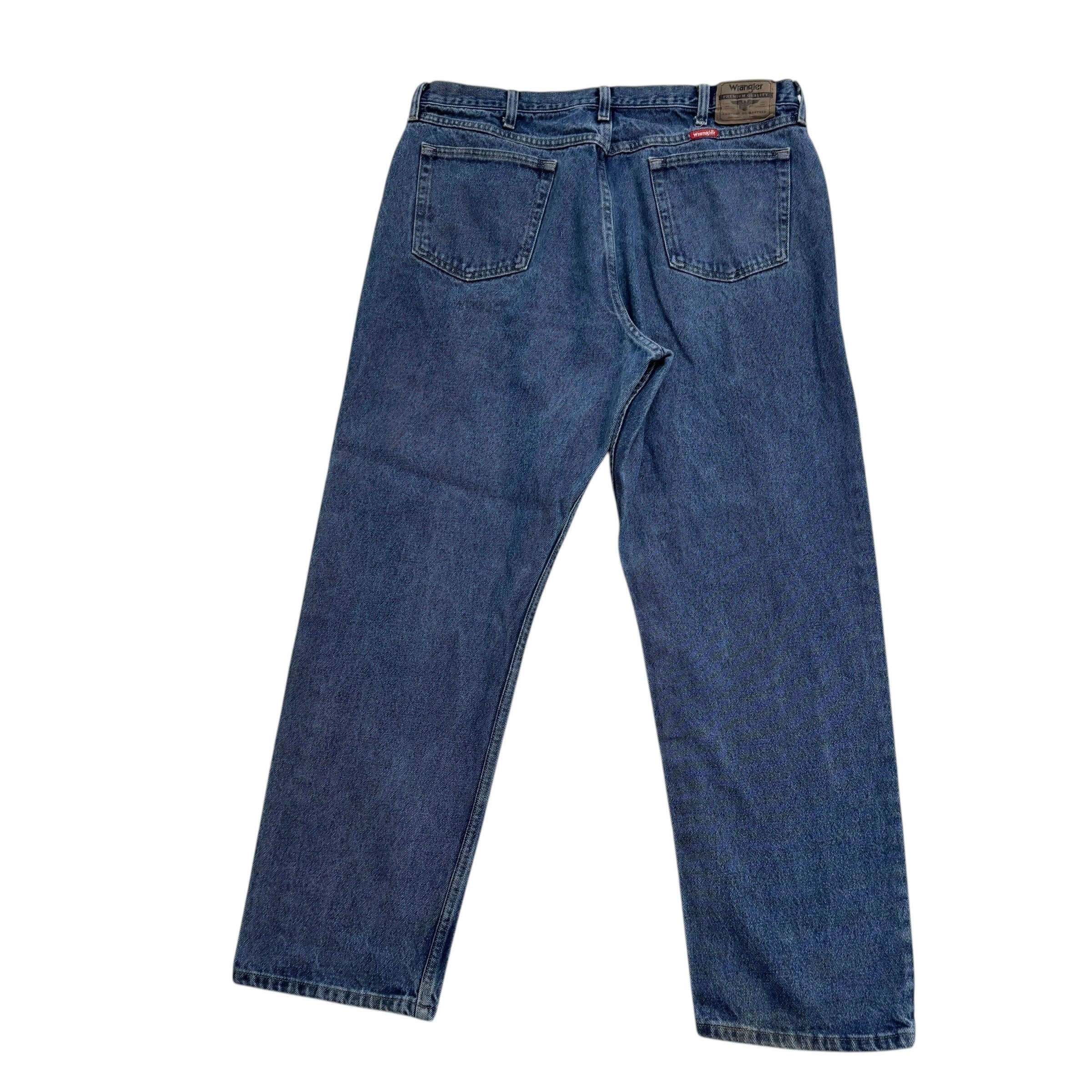 Wrangler Jeans W38 L32 Mens Mid Blue Relaxed Straight Fit Baggy Denim