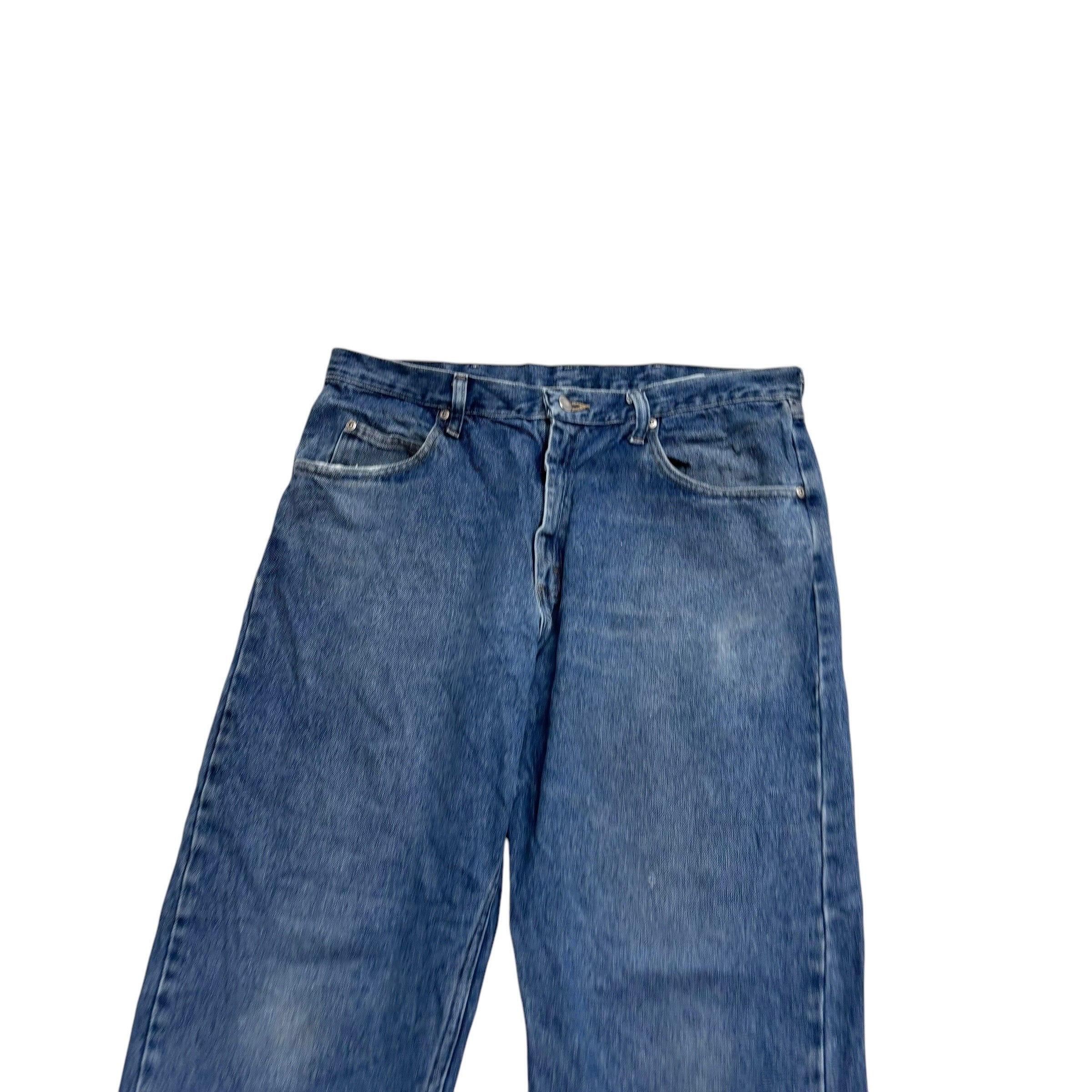 Wrangler Jeans W36 L29 Mens Mid Blue Baggy Relaxed Straight Fit Denim