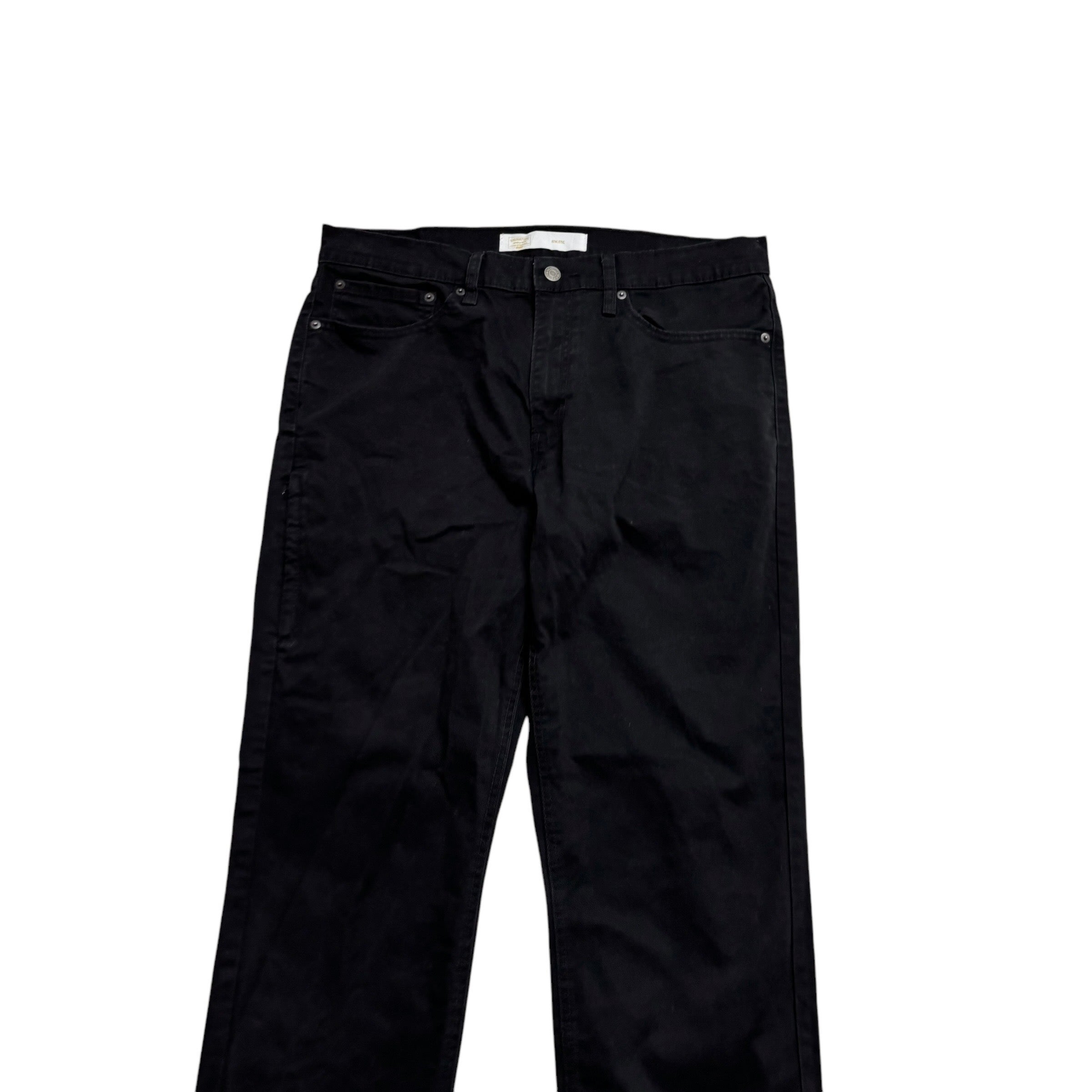 Levis Signature Trousers W34 L32 Mens Black Athletic Fit Stretch Pants (E)