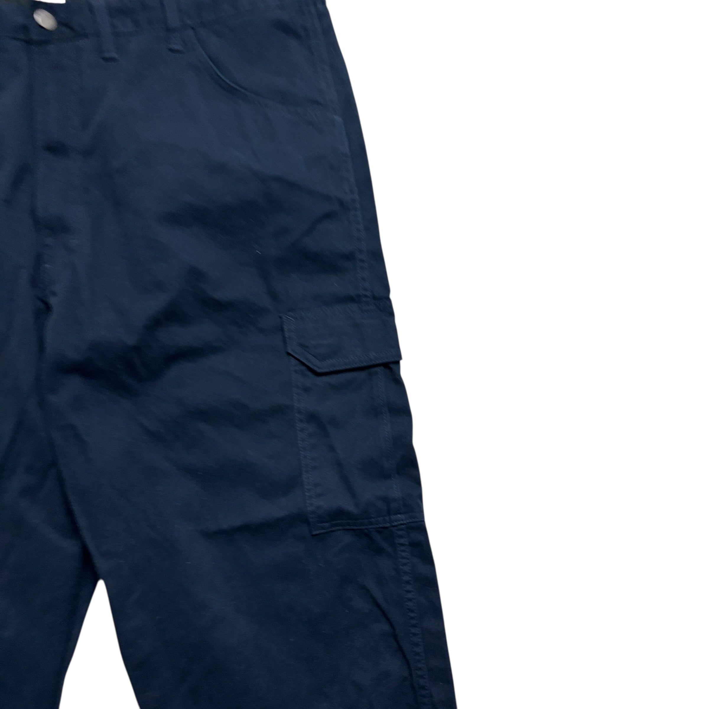 Wrangler Cargo Trousers W44 L32 Mens Navy Blue Relaxed Straight Fit Pants (E)