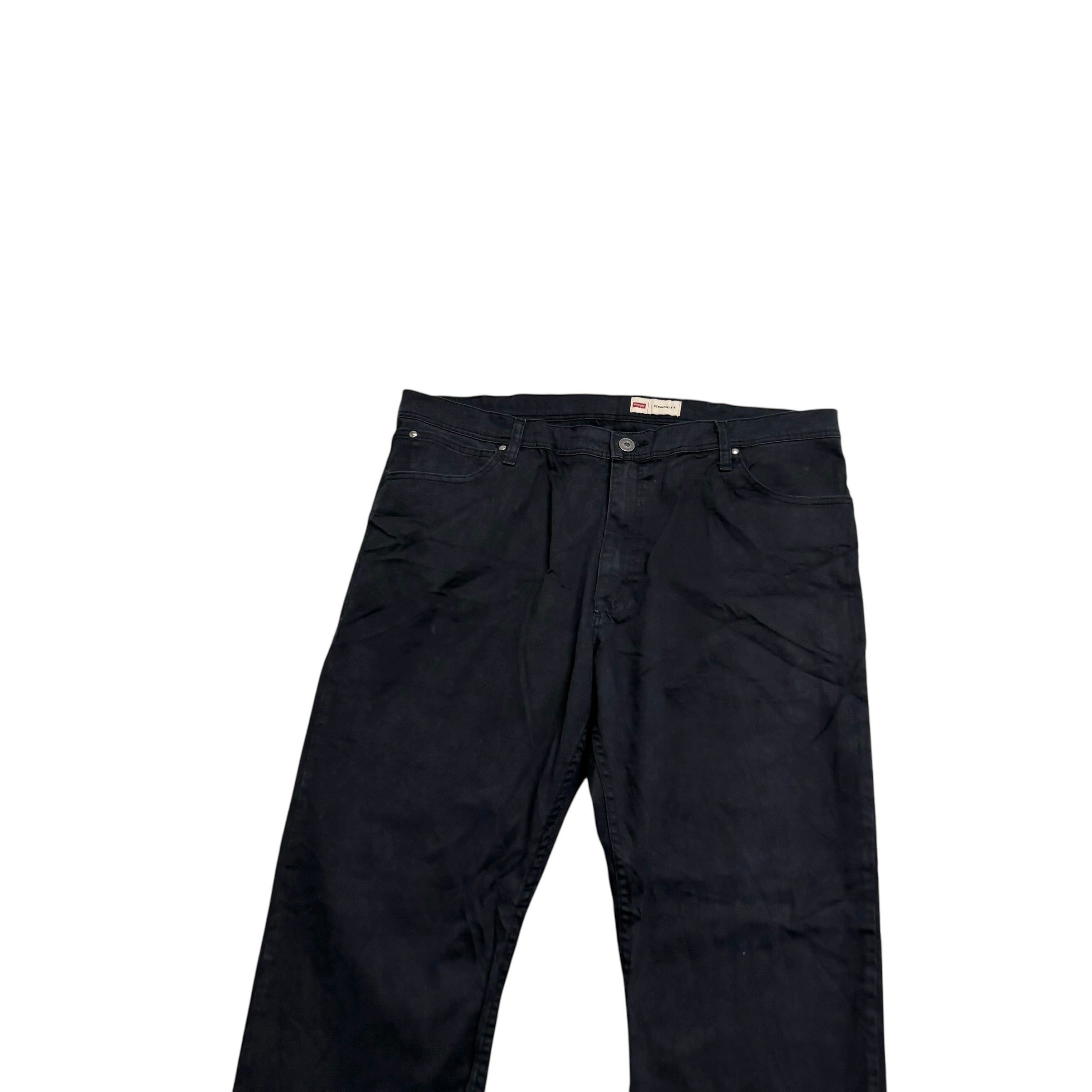 Wrangler Trousers W40 L30 Mens Black Regular Straight Fit Stretch Pants (E)