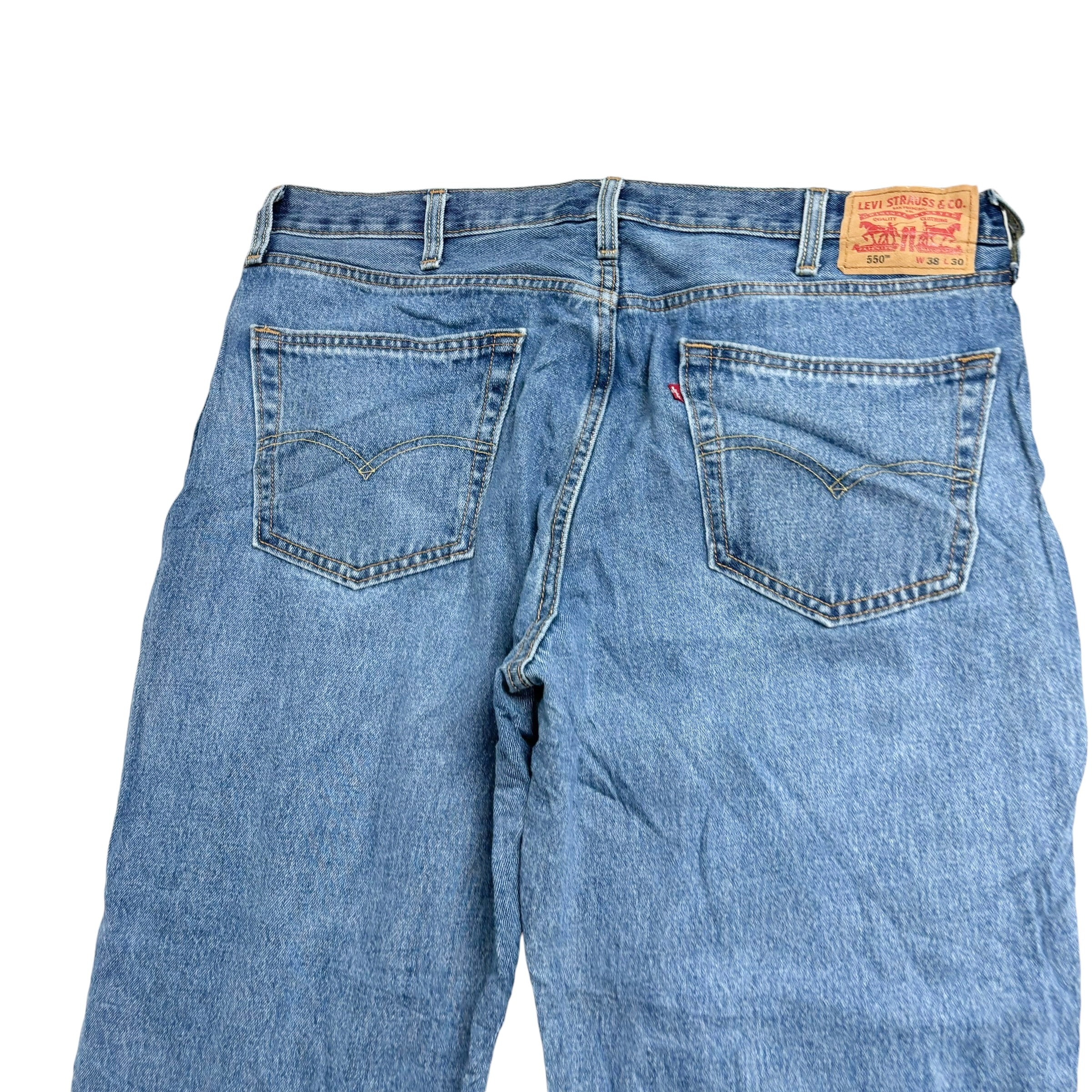 Levis 550 Jeans W38 L30 Mens Mid Blue Baggy Relaxed Straight Fit Denim