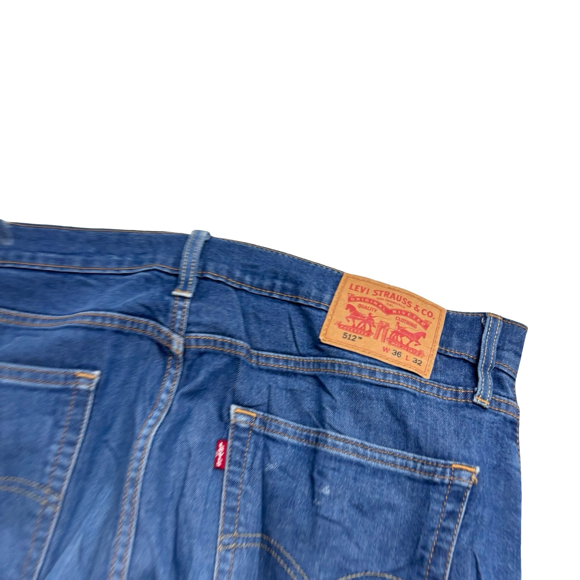 Levis 512 Jeans W36 L32 Mens Mid Blue Slim Tapered Fit Stretch Denim