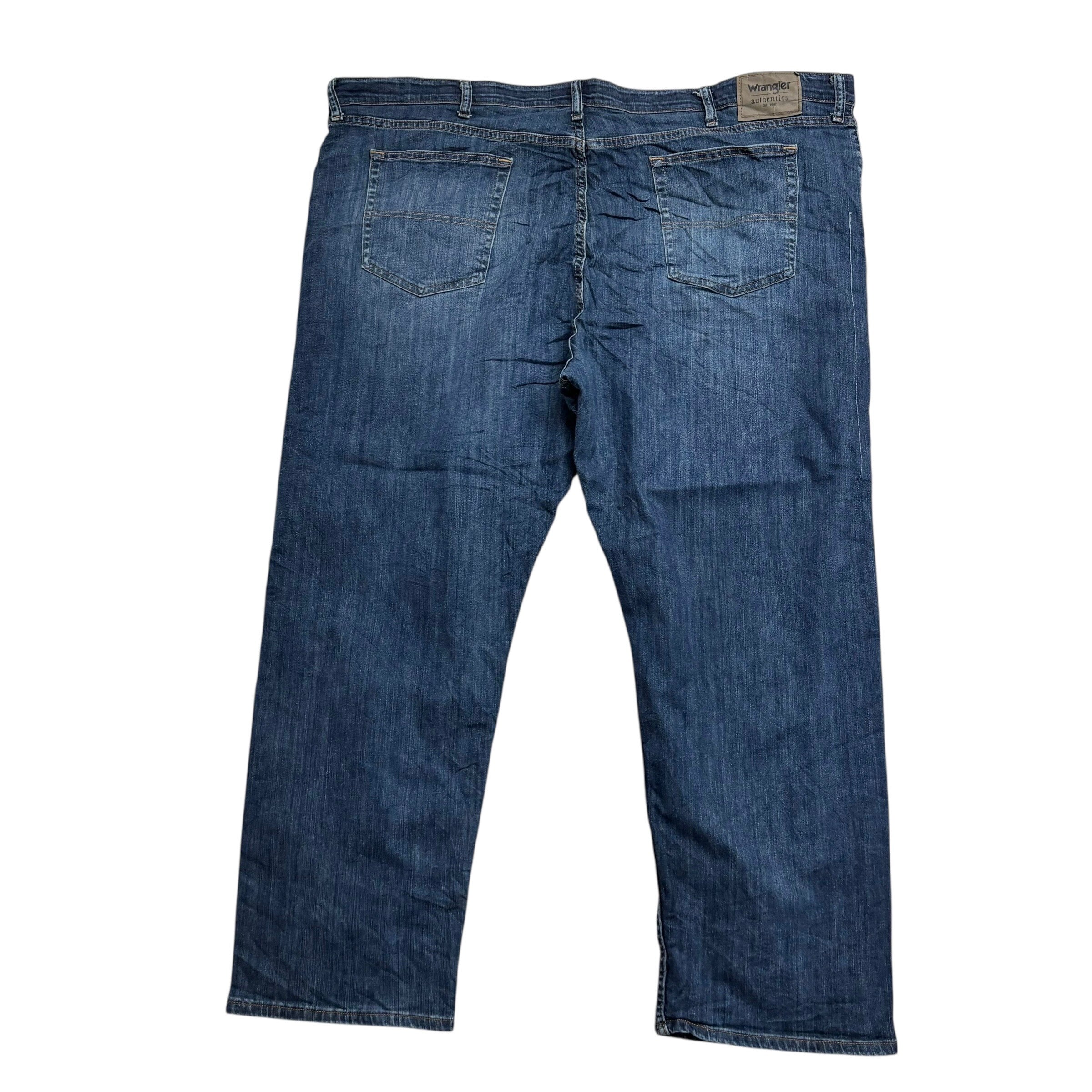 Wrangler Jeans W48 L30 Mens Dark Blue Relaxed Straight Fit Stretch Denim