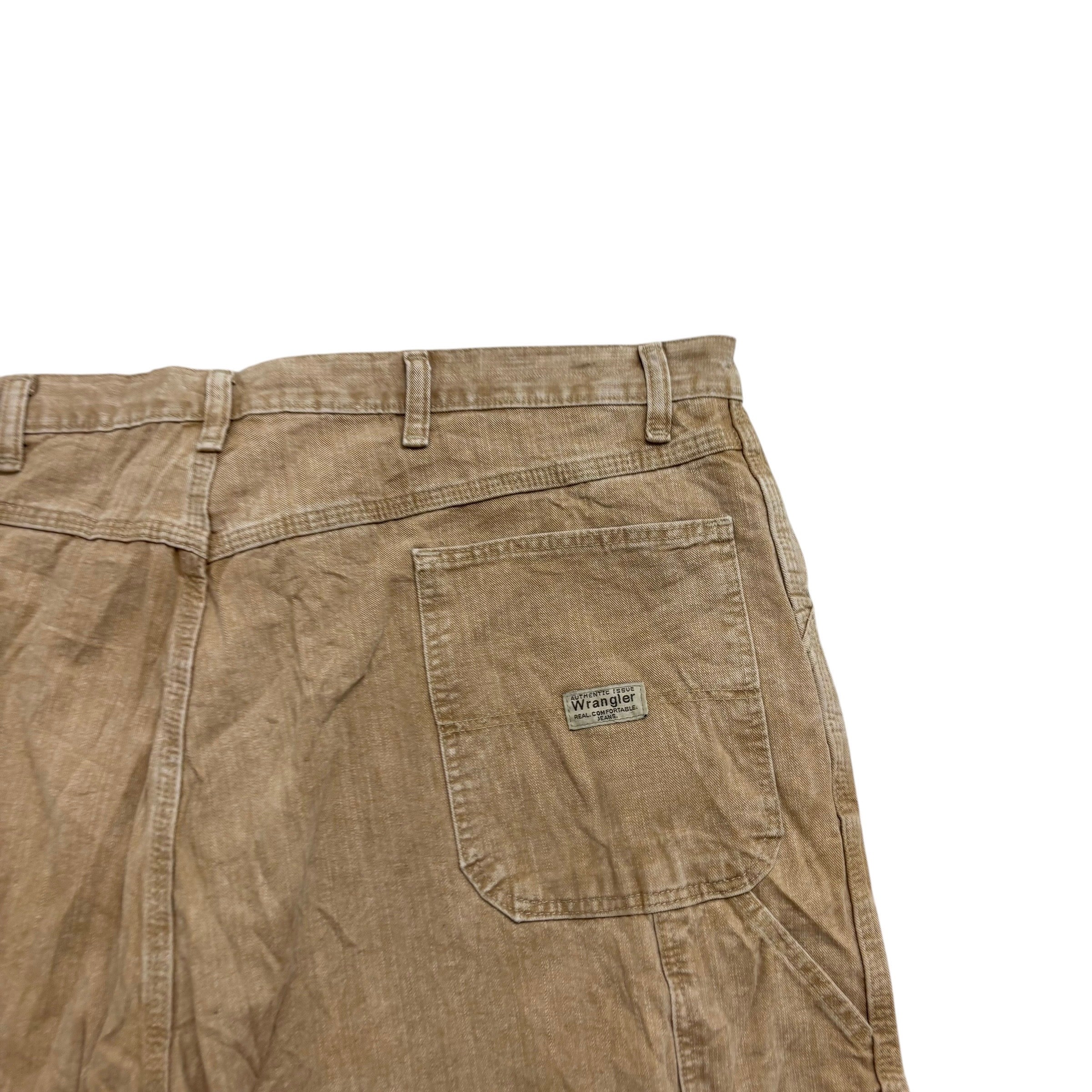 Vintage Wrangler Baggy Jorts W42 Mens Gold Denim Shorts Relaxed Carpenter (E)