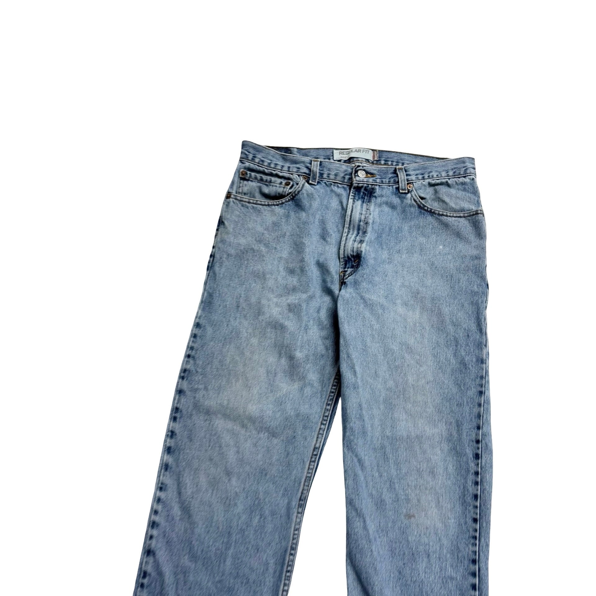 Levis 505 Jeans W34 L30 Mens Light Blue Regular Straight Fit Vintage Denim