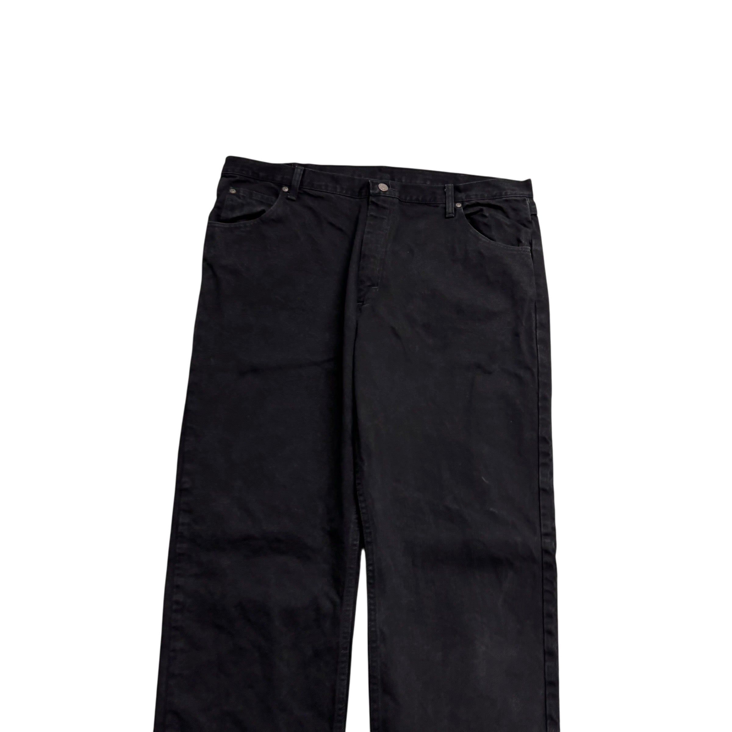 Wrangler Jeans W42 L32 Mens Black Relaxed Straight Fit Baggy Denim