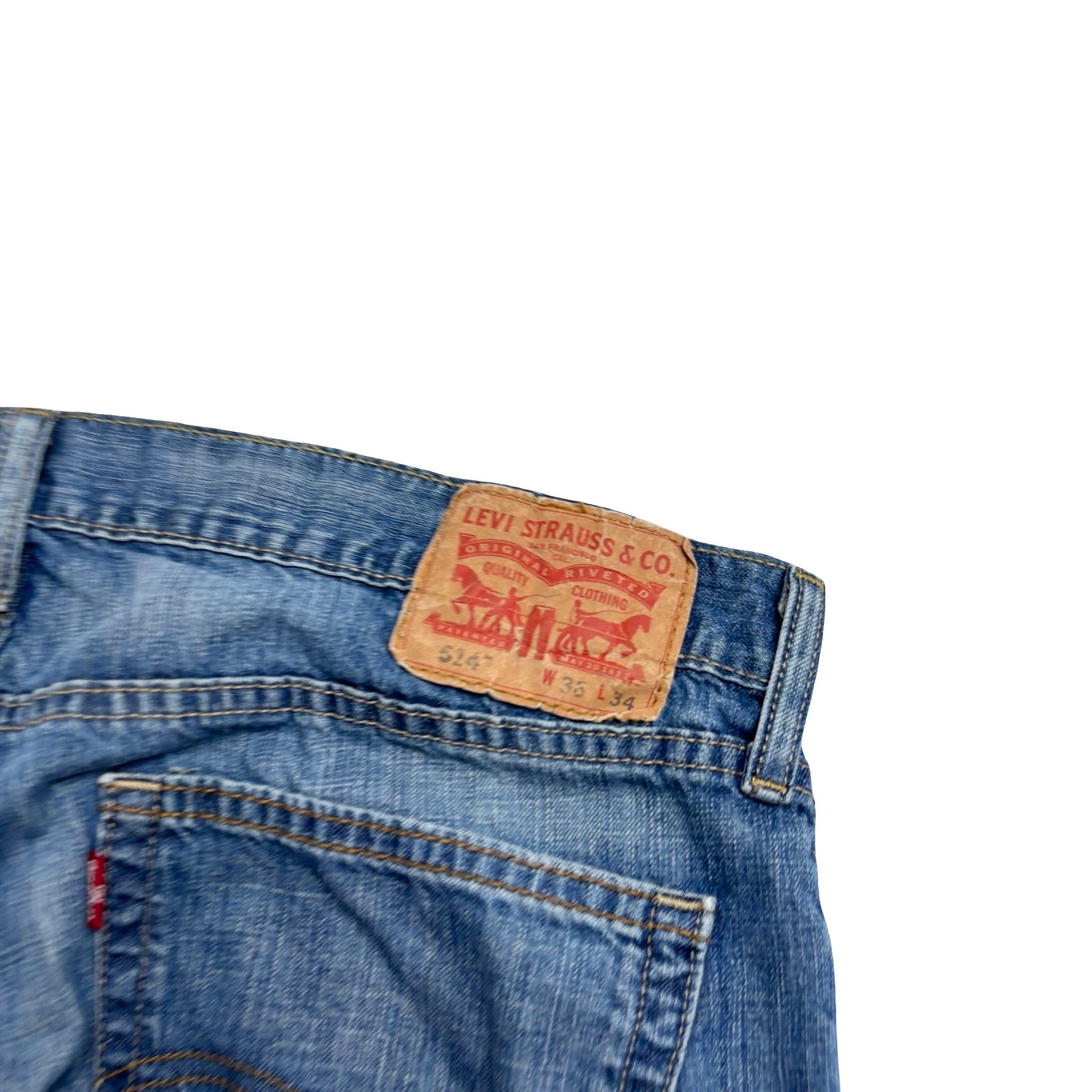 Levis 514 Jeans W36 L34 Mens Mid Blue Regular Straight Fit Denim