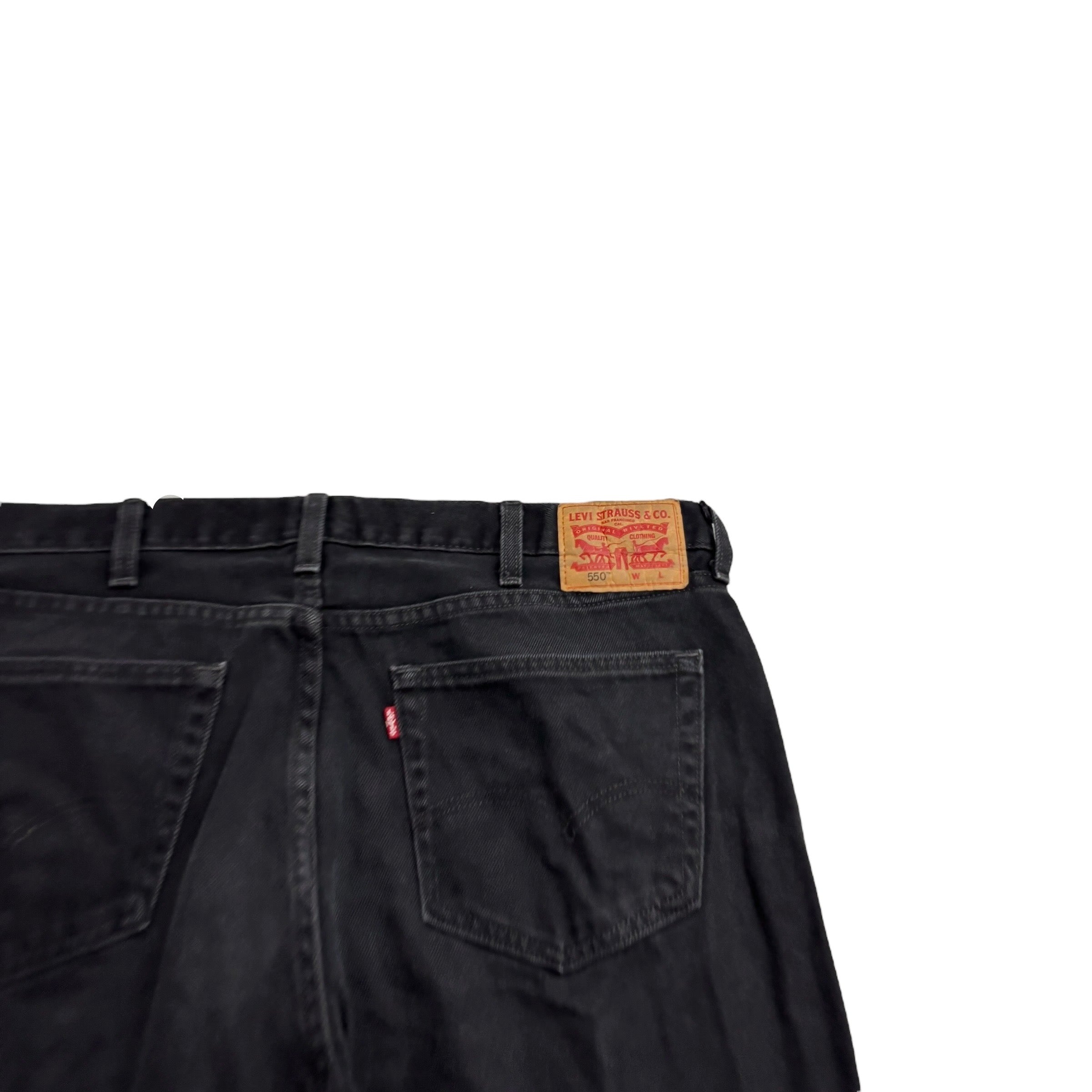 Levis 550 Jeans W40 L38 Mens Black Baggy Relaxed Straight Fit Denim