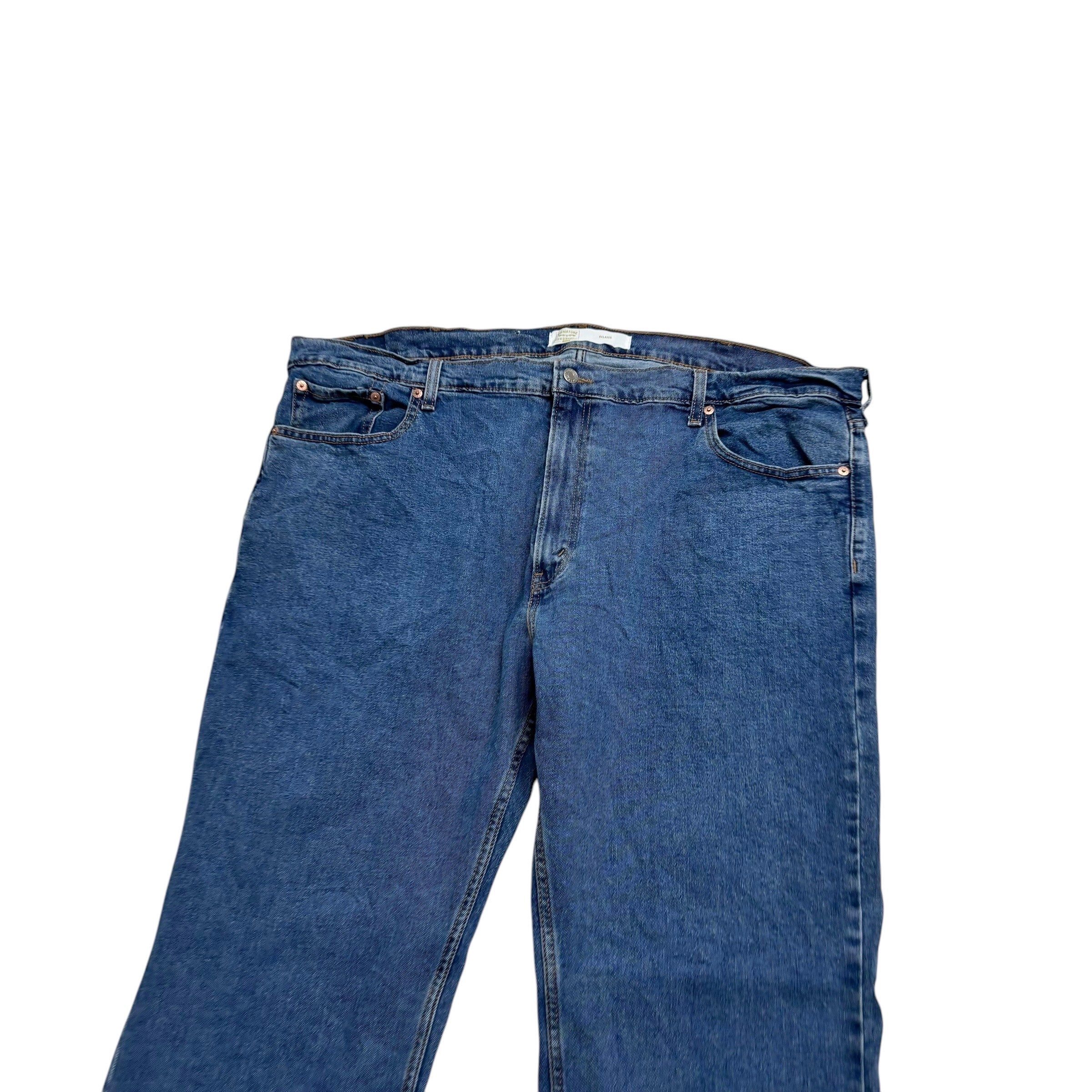 Levis Signature Jeans W46 L32 Mens Mid Blue Relaxed Straight Fit Stretch (E)