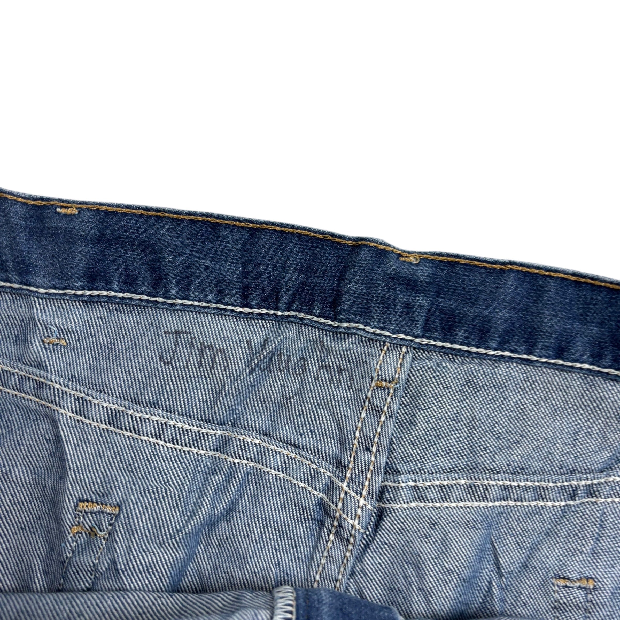 Wrangler Jeans W44 L30 Mens Mid Blue Regular Straight Fit Denim (E)