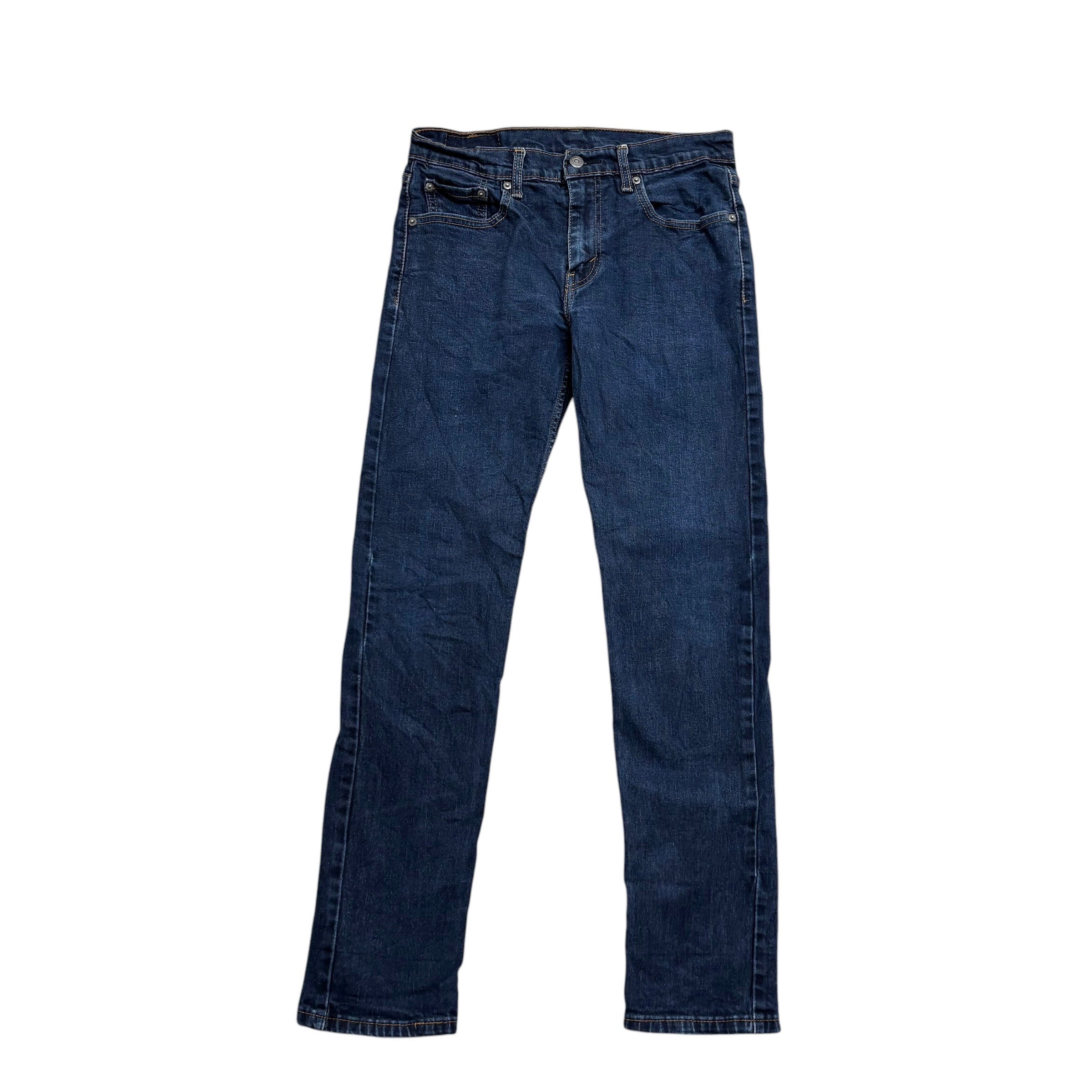 Levis 502 Jeans W30 L31 Mens Dark Blue Regular Tapered Fit Stretch Denim (E)