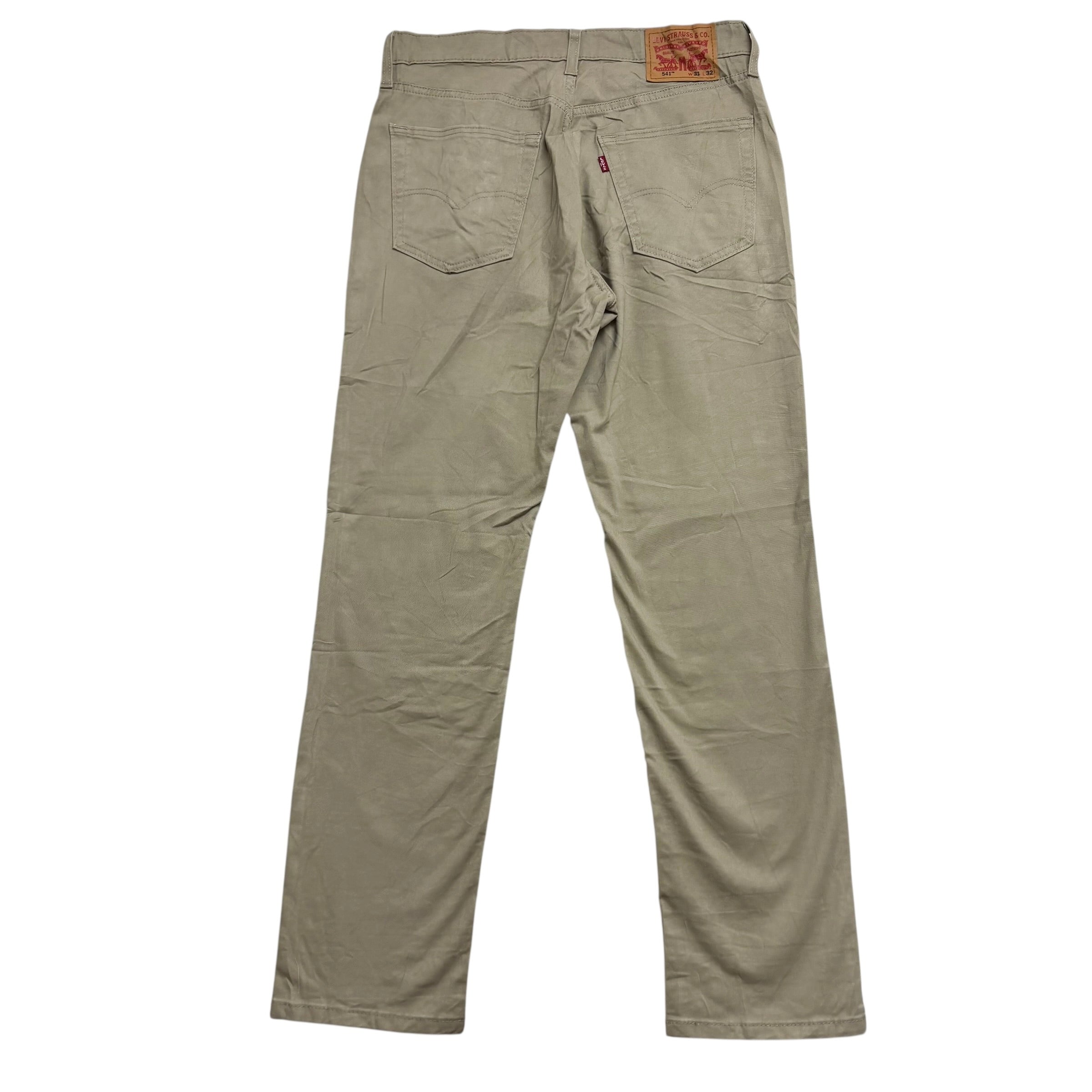 Levis 541 Trousers W31 L32 Mens Beige Athletic Tapered Fit Stretch Pants (E)