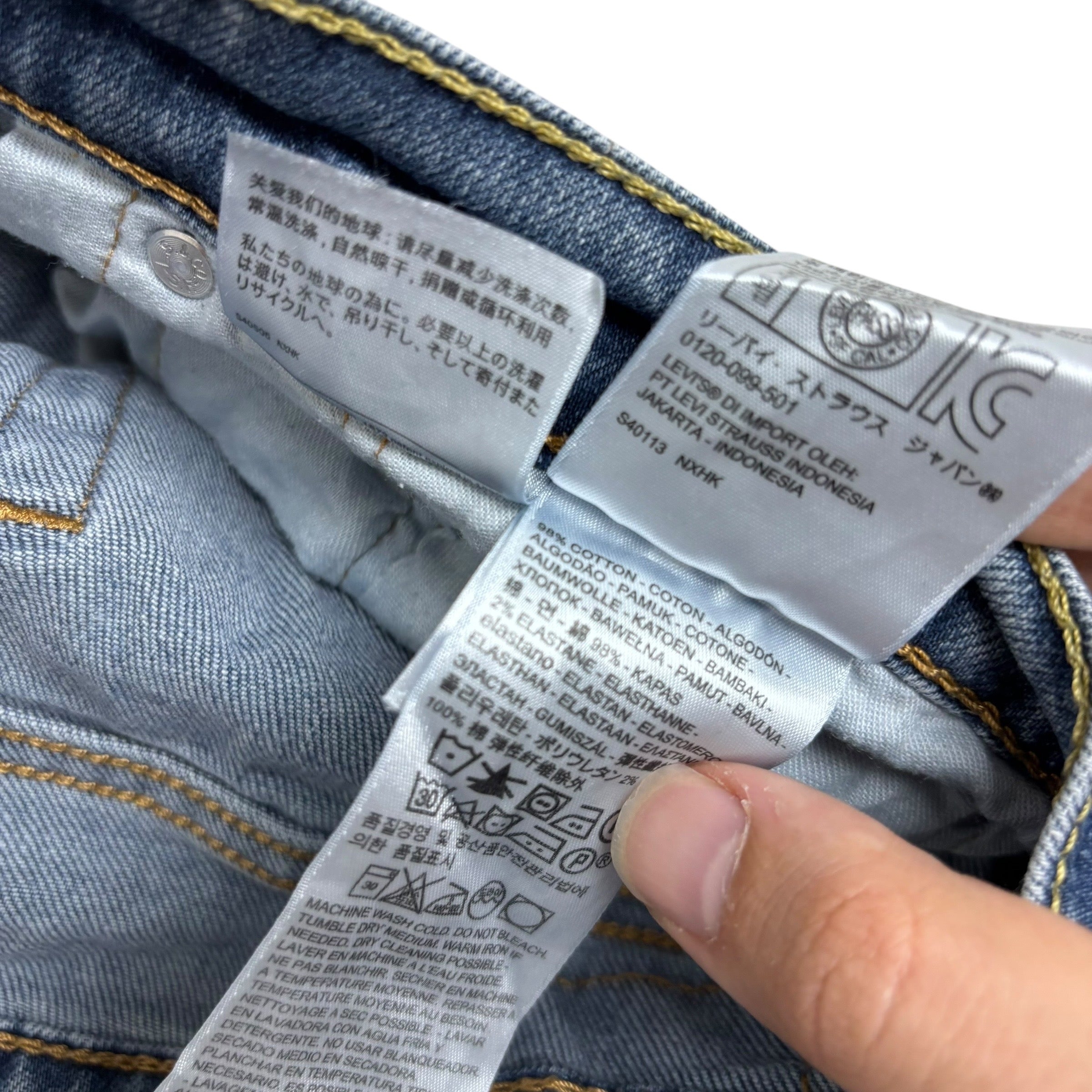 Levis 541 Jeans W34 L30 Mens Mid Blue Athletic Tapered Fit Stretch Denim