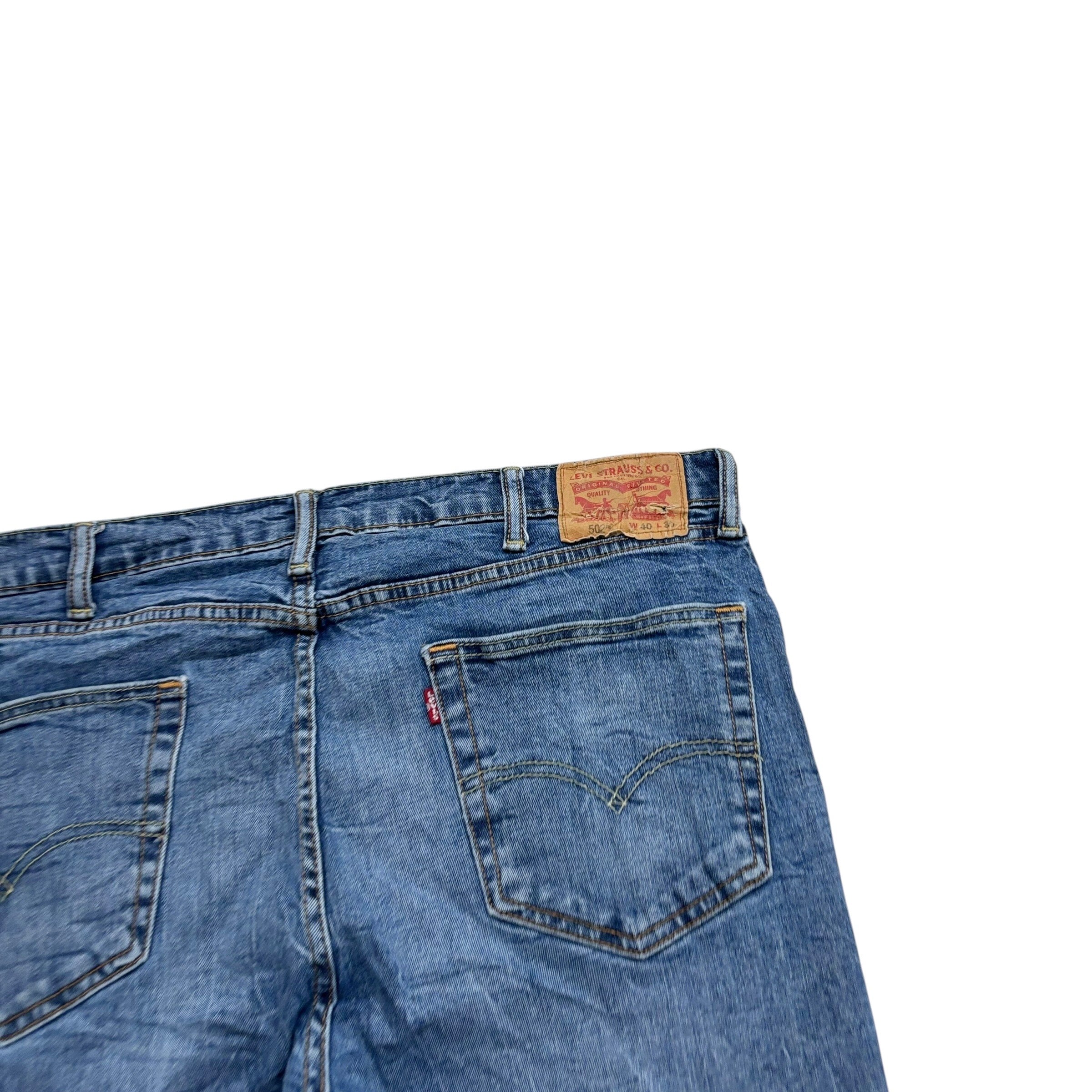 Levis 502 Jeans W40 L30 Mens Mid Blue Regular Tapered Fit Stretch Denim