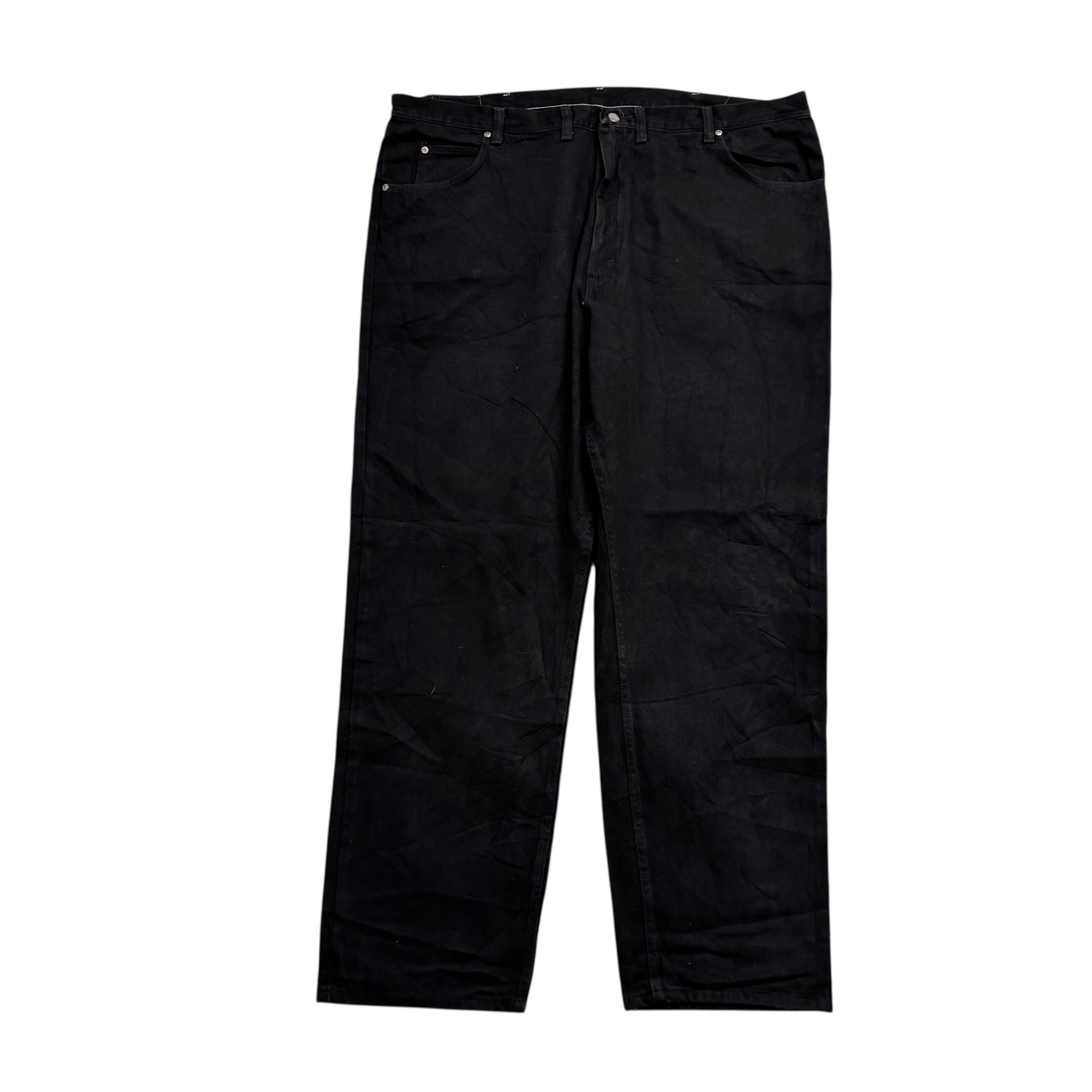 Wrangler Jeans W46 L33 Mens Black Relaxed Straight Fit Vintage Denim (E)
