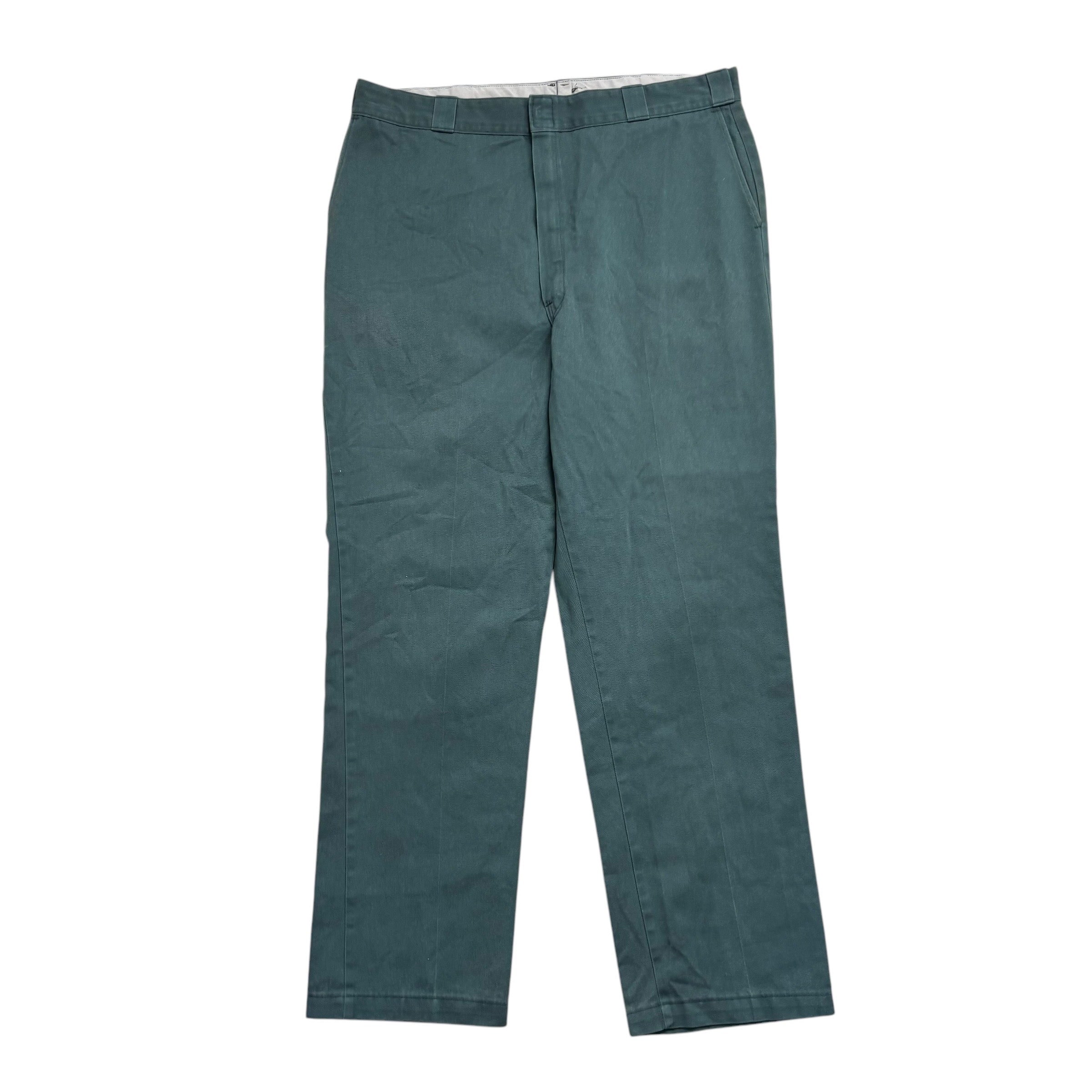 Dickies 874 Trousers W40 L34 Mens Green Pants Original Straight Fit Workwear