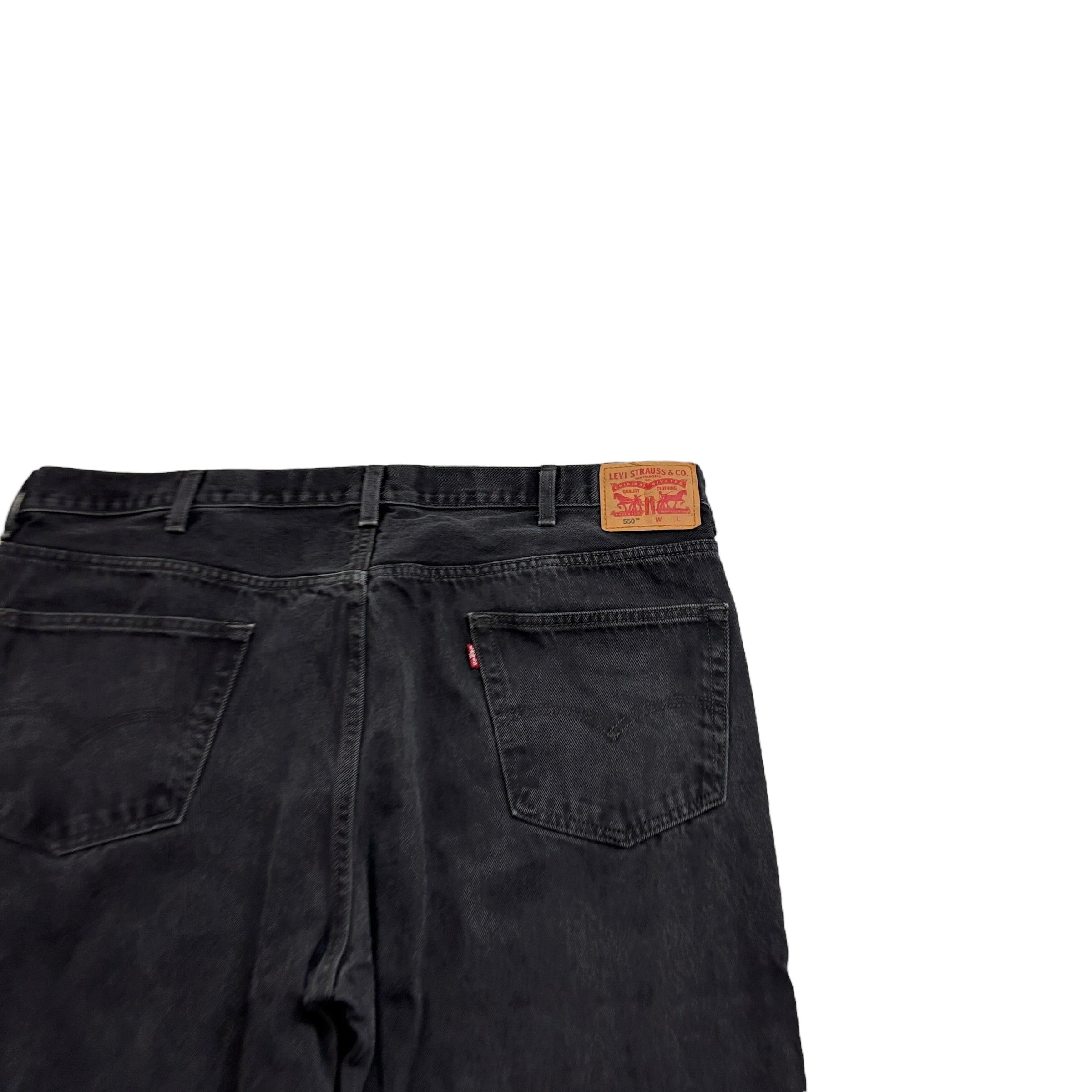Levis 550 Jeans W44 L34 Mens Black Baggy Relaxed Straight Fit Denim (E)