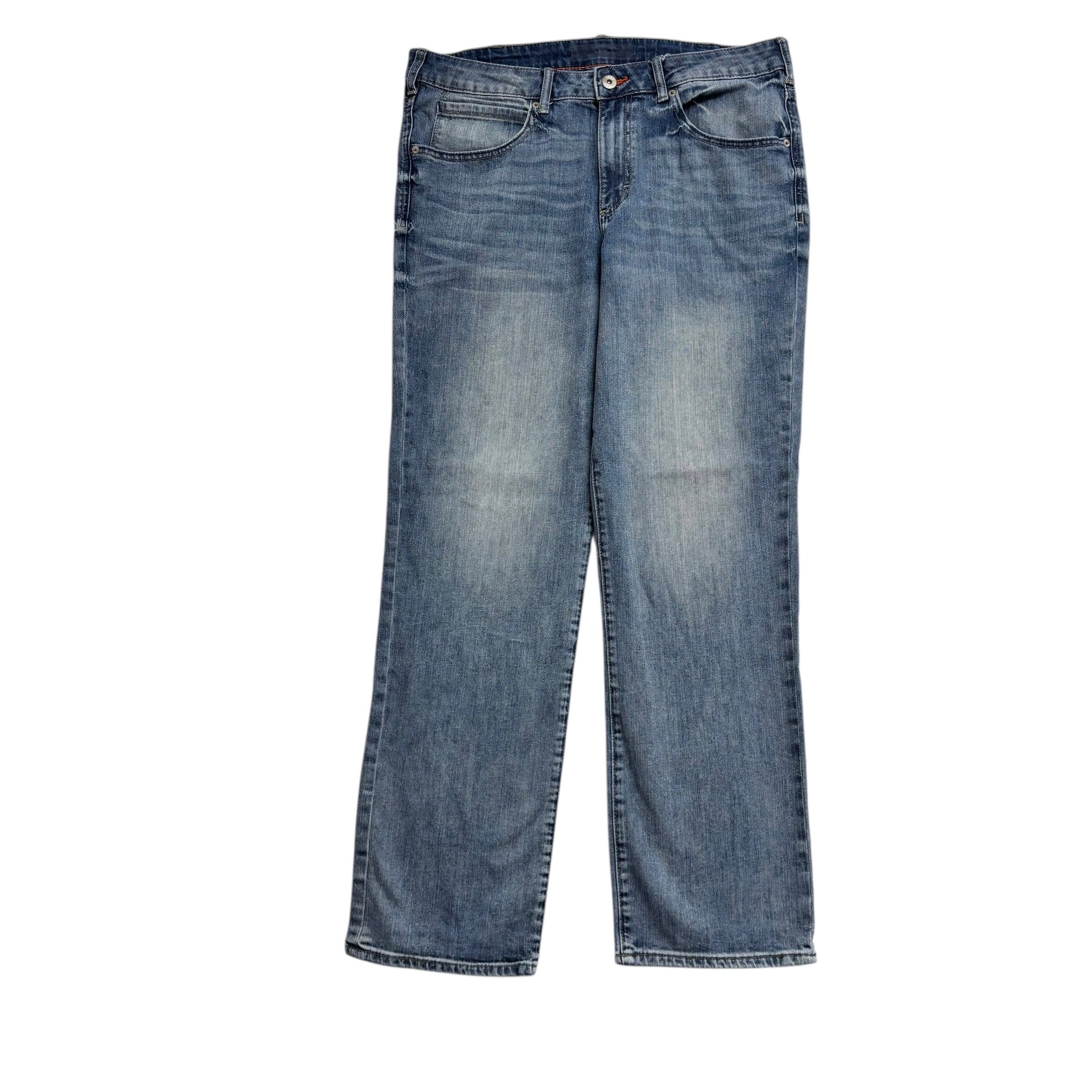Lee Jeans W38 L32 Mens Mid Blue Regular Straight Fit Stretch Denim (E)