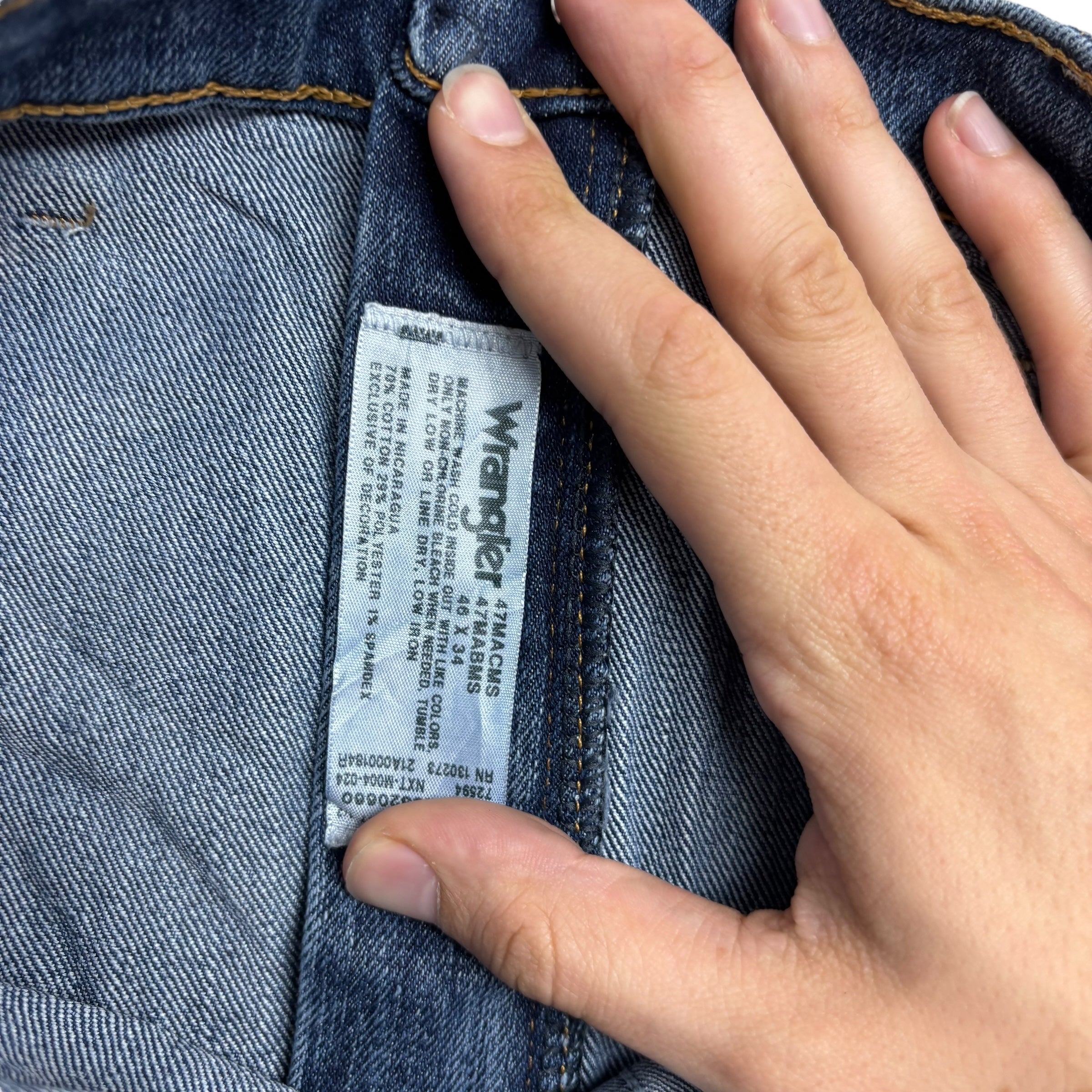 Wrangler Jeans Cowboy Cut W48 L34 Mens Mid Blue 47 Regular Fit Stretch (E)