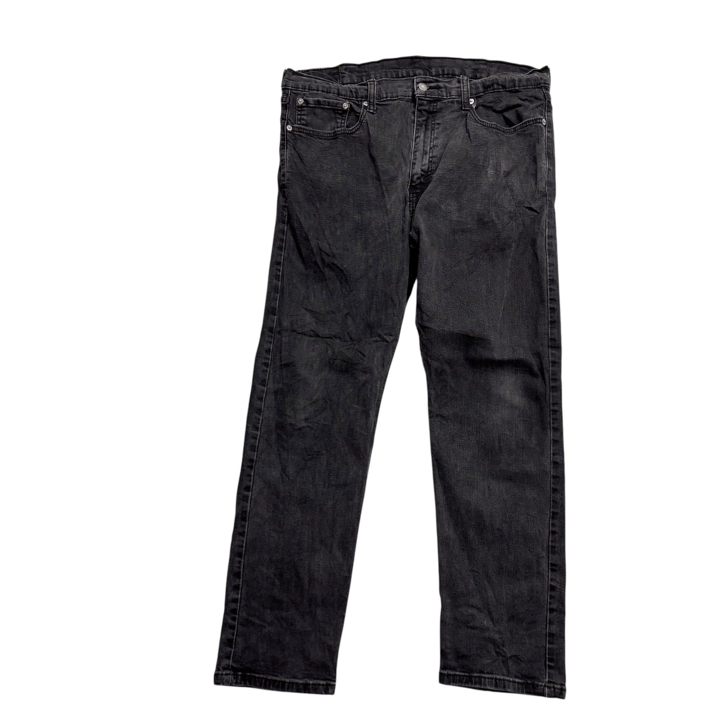 Levis 502 Jeans W36 L28 Mens Black Regular Tapered Fit Stretch Denim