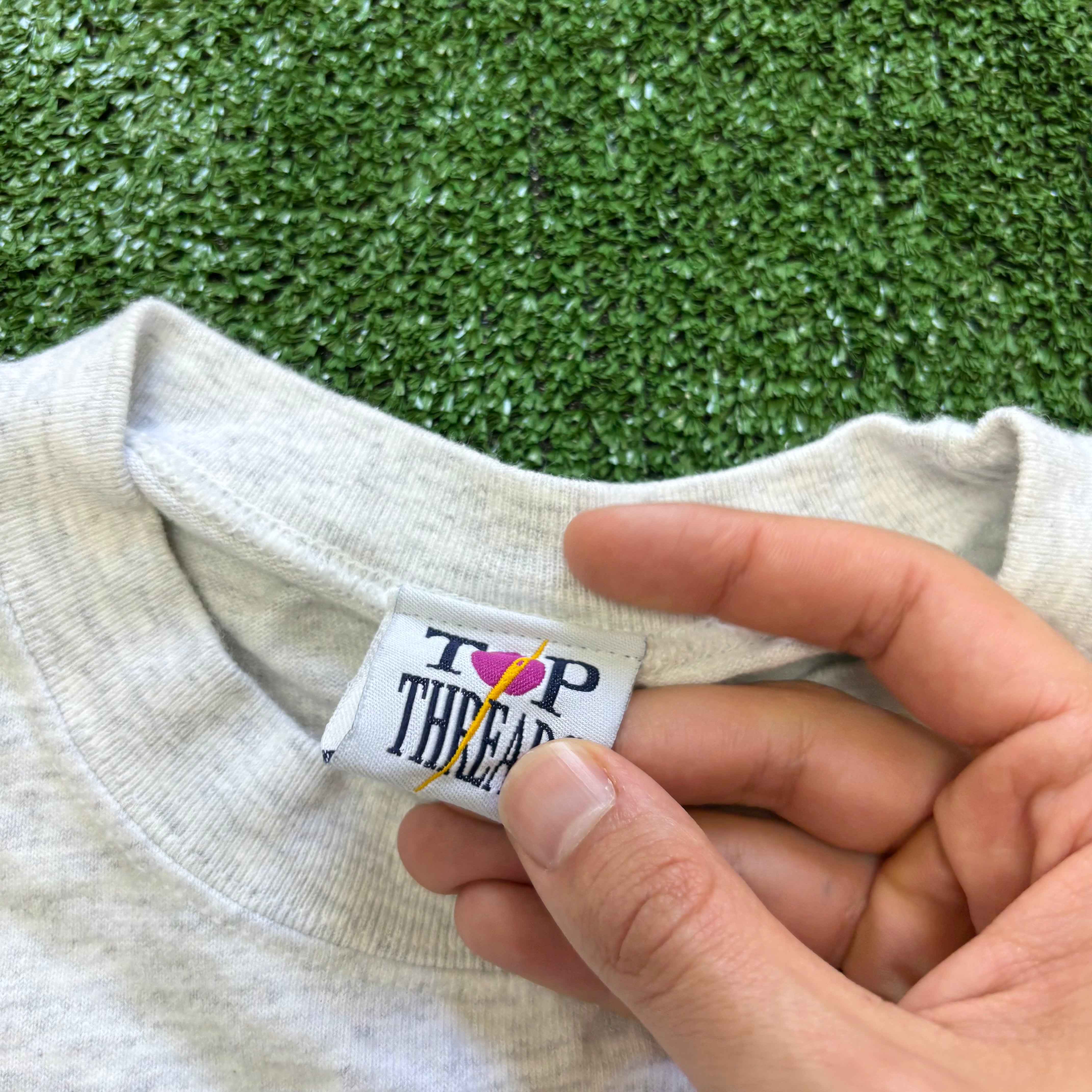 Vintage T Shirt Mens Large Grey Single Stitch Graphic Print 90s Tourist (E)