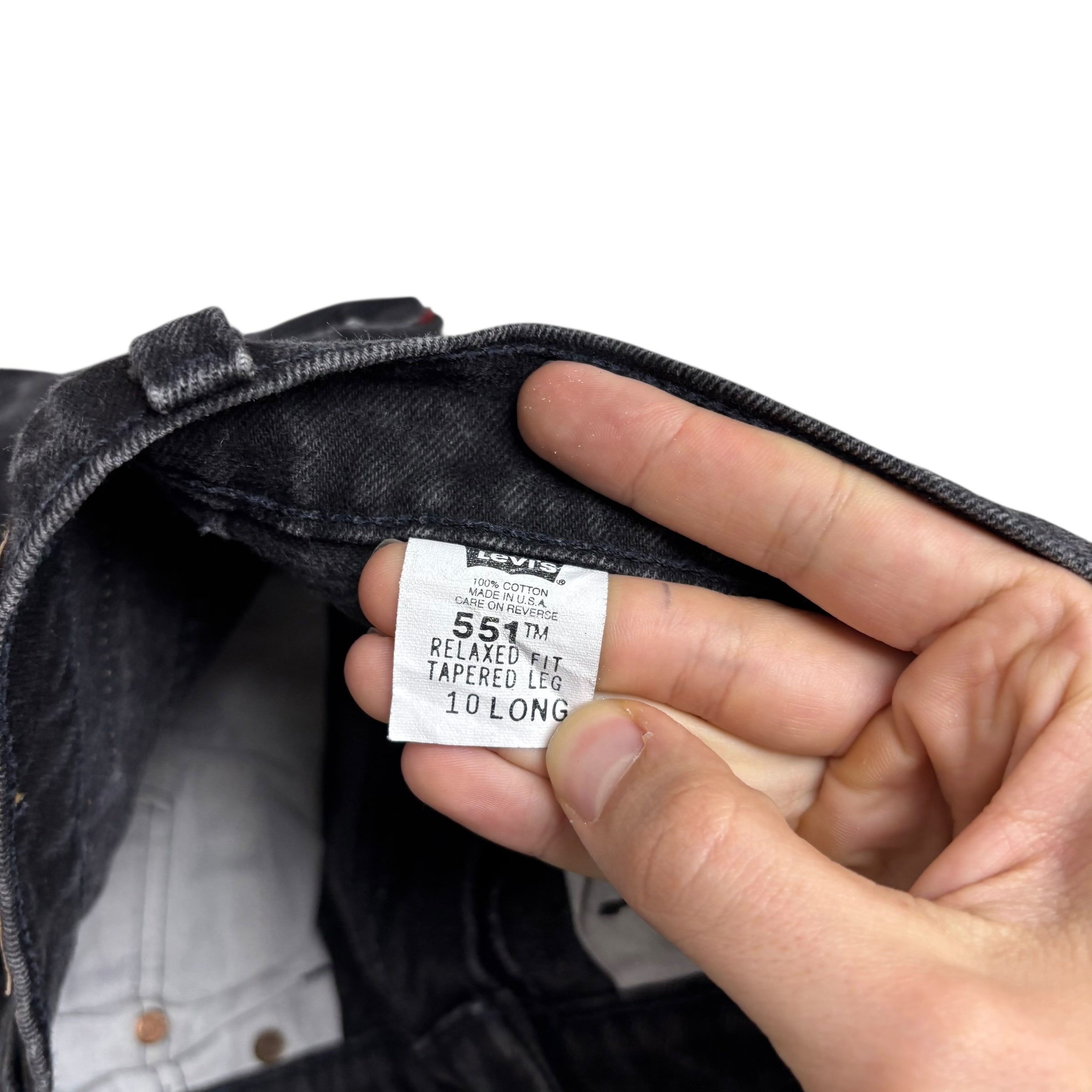 Levis 551 Jeans W29 L34 Womens Black Relaxed Tapered Vintage Made In USA (E)