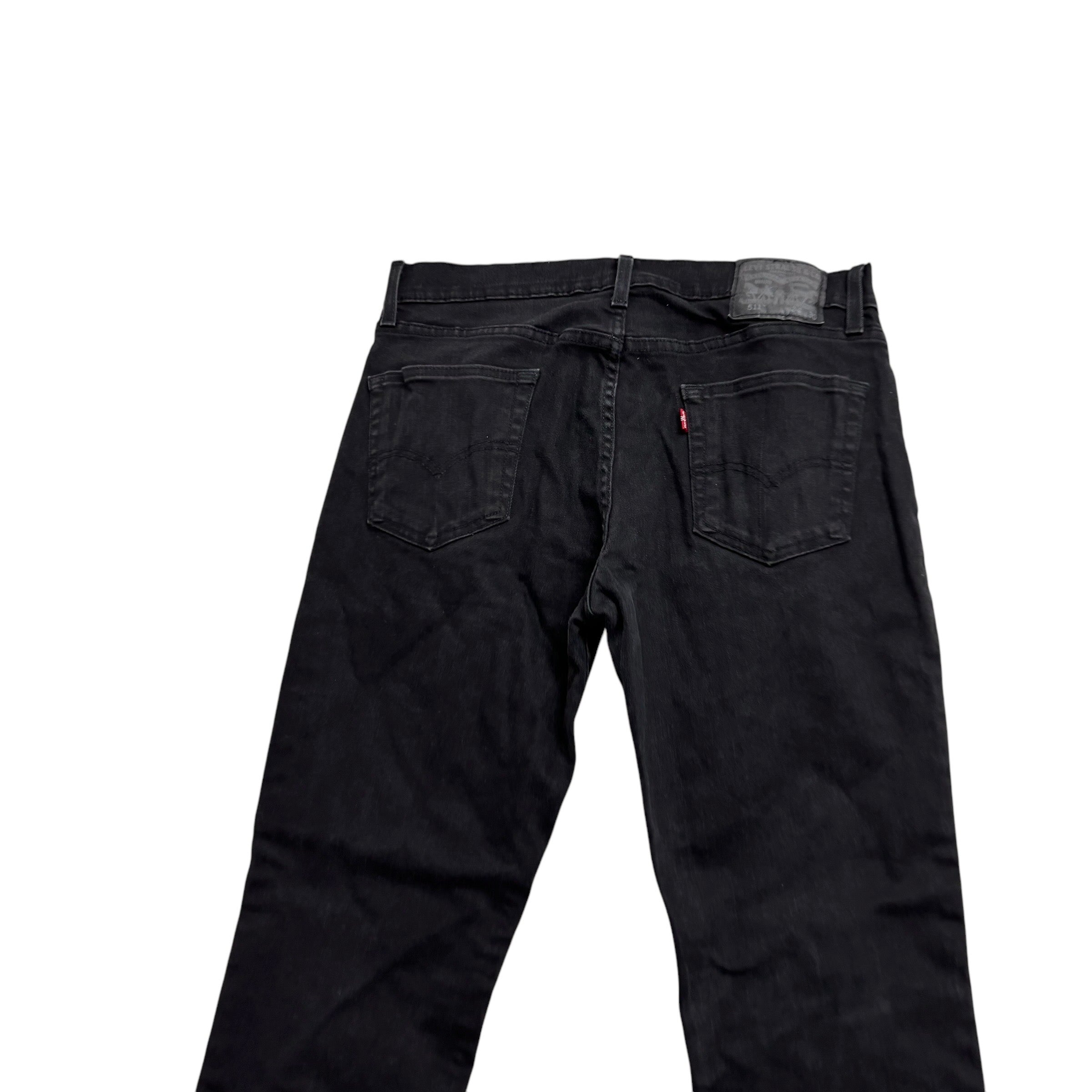 Levis 511 Jeans W34 L30 Mens Black Slim Fit Stretch Denim (E)