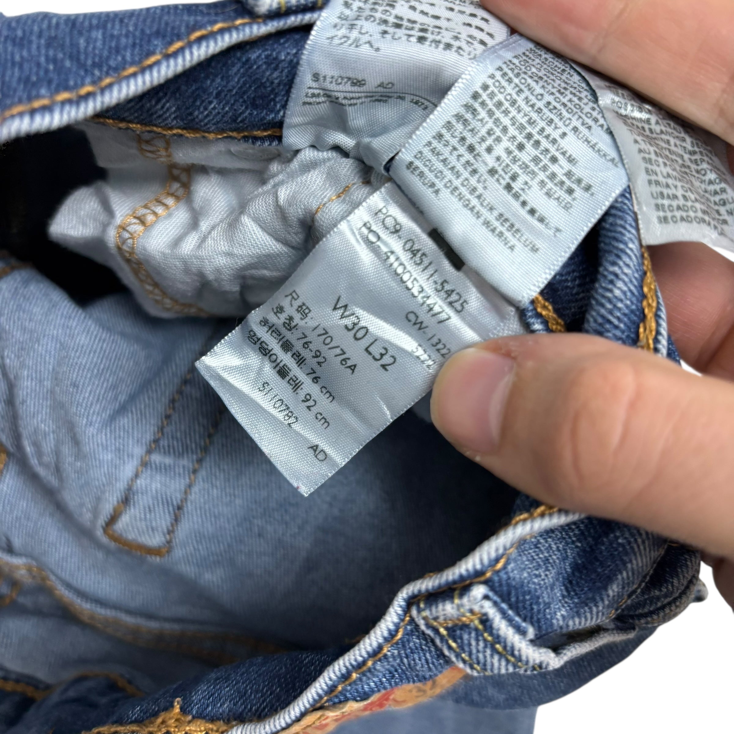 Levis 511 Jeans W30 L32 Mens Mid Blue Slim Fit Stretch Denim (E)
