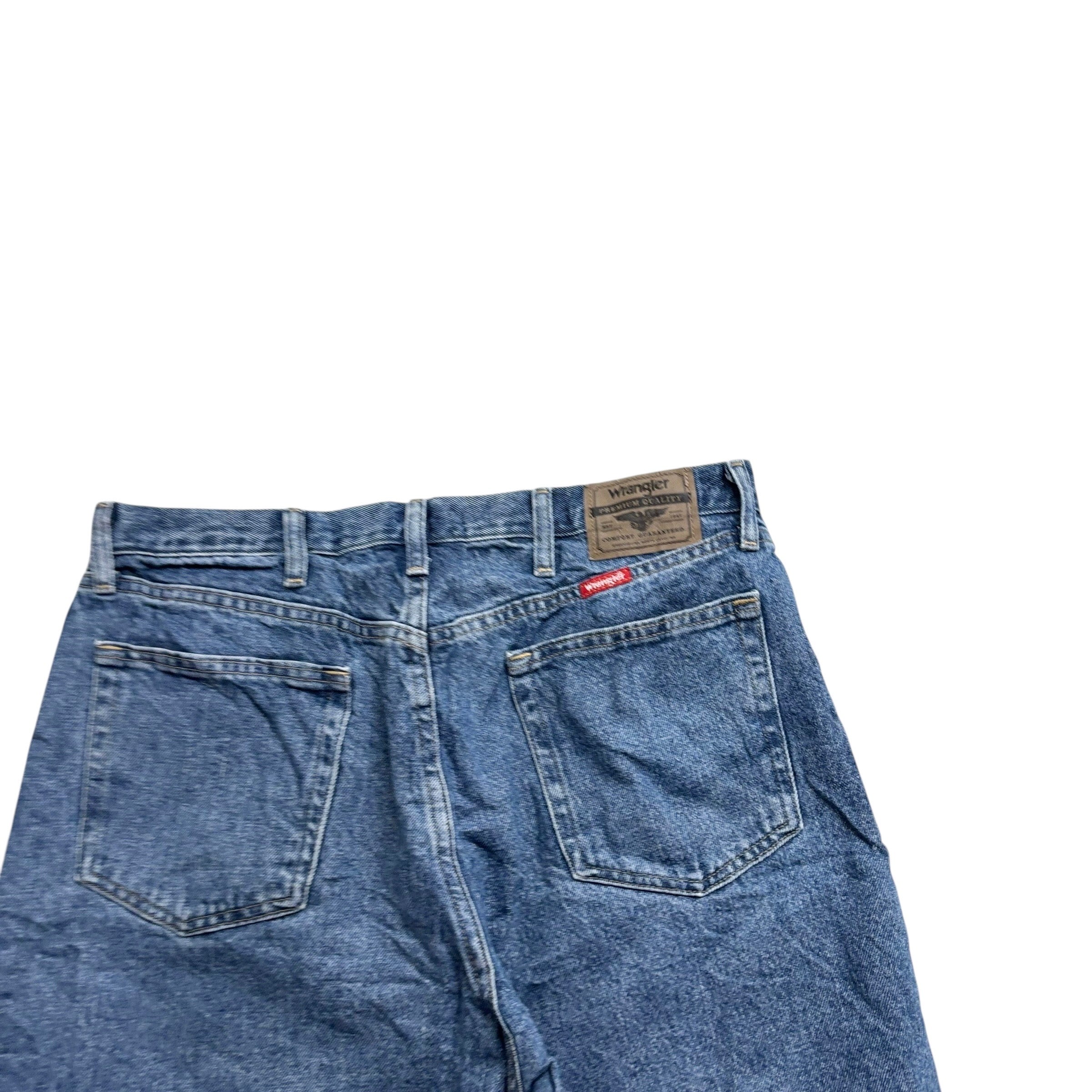 Wrangler Baggy Jorts W34 Mens Denim Shorts Mid Blue Relaxed Fit (E)