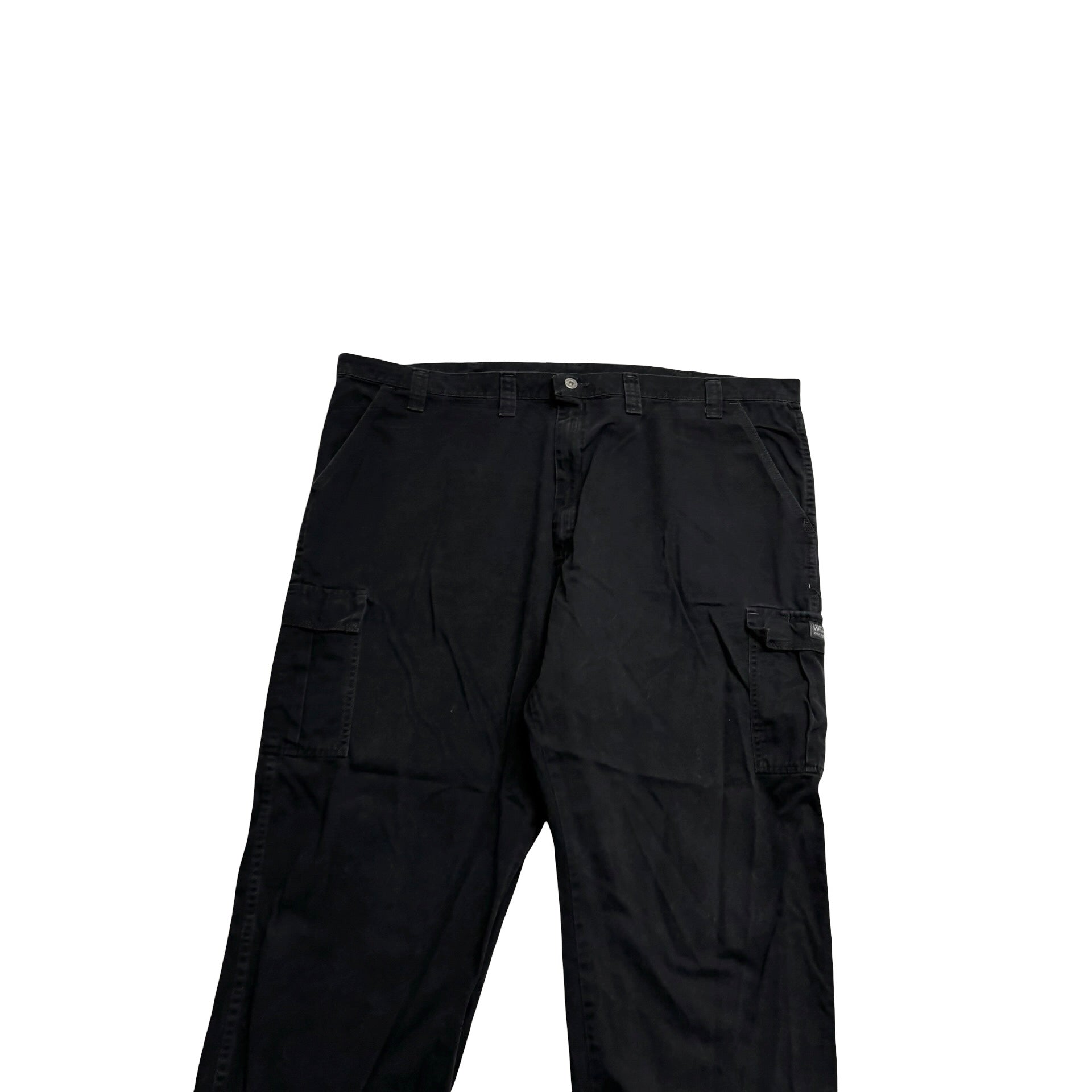 Wrangler Cargo Trousers W46 L30 Mens Black Relaxed Straight Vintage Pants (E)