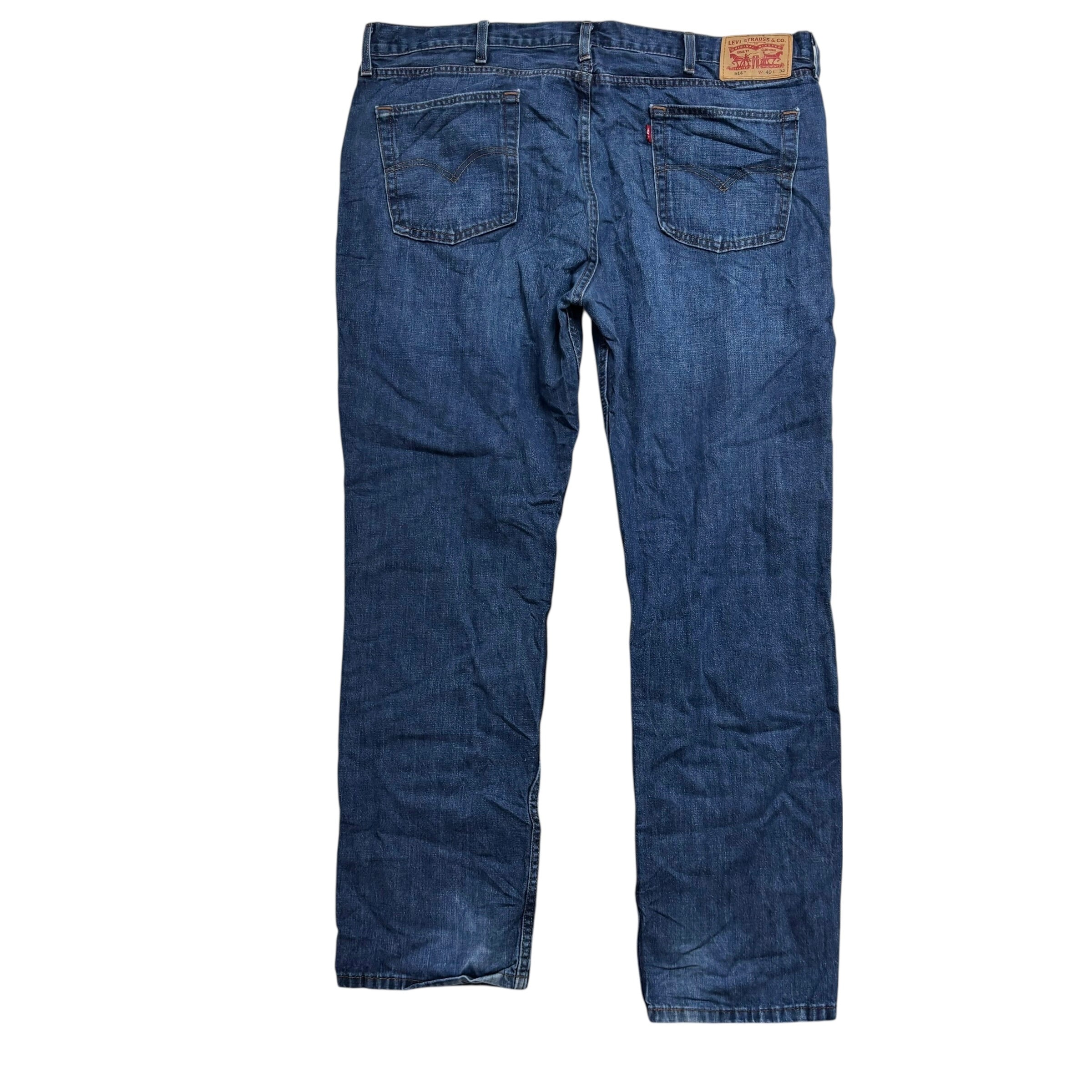 Levis 514 Jeans W40 L32 Mens Mid Blue Regular Straight Fit Denim